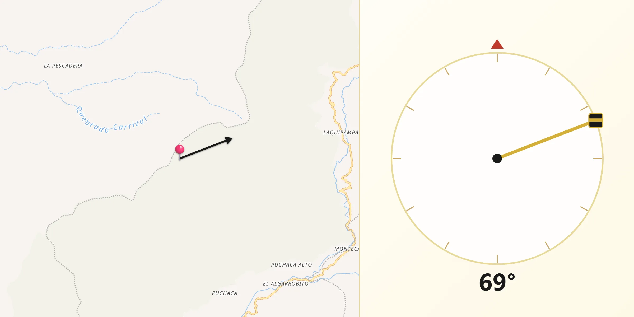 Dirección de la Qibla desde Provincia de Ferreñafe