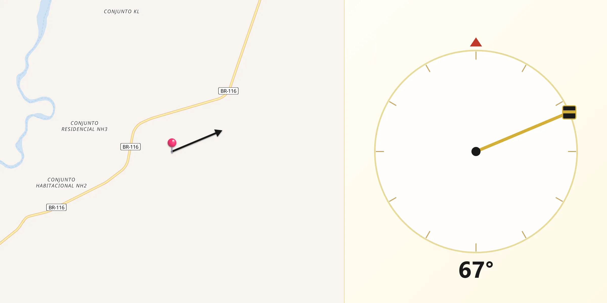 Direção da Qibla a partir de Icó