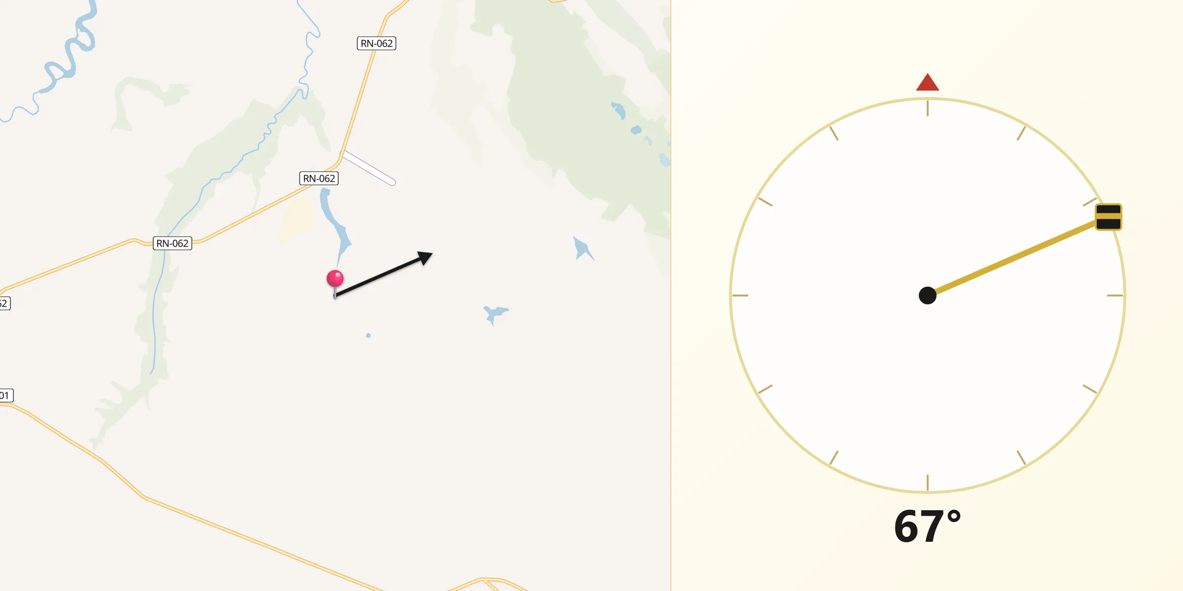 Direção da Qibla a partir de Baía Formosa