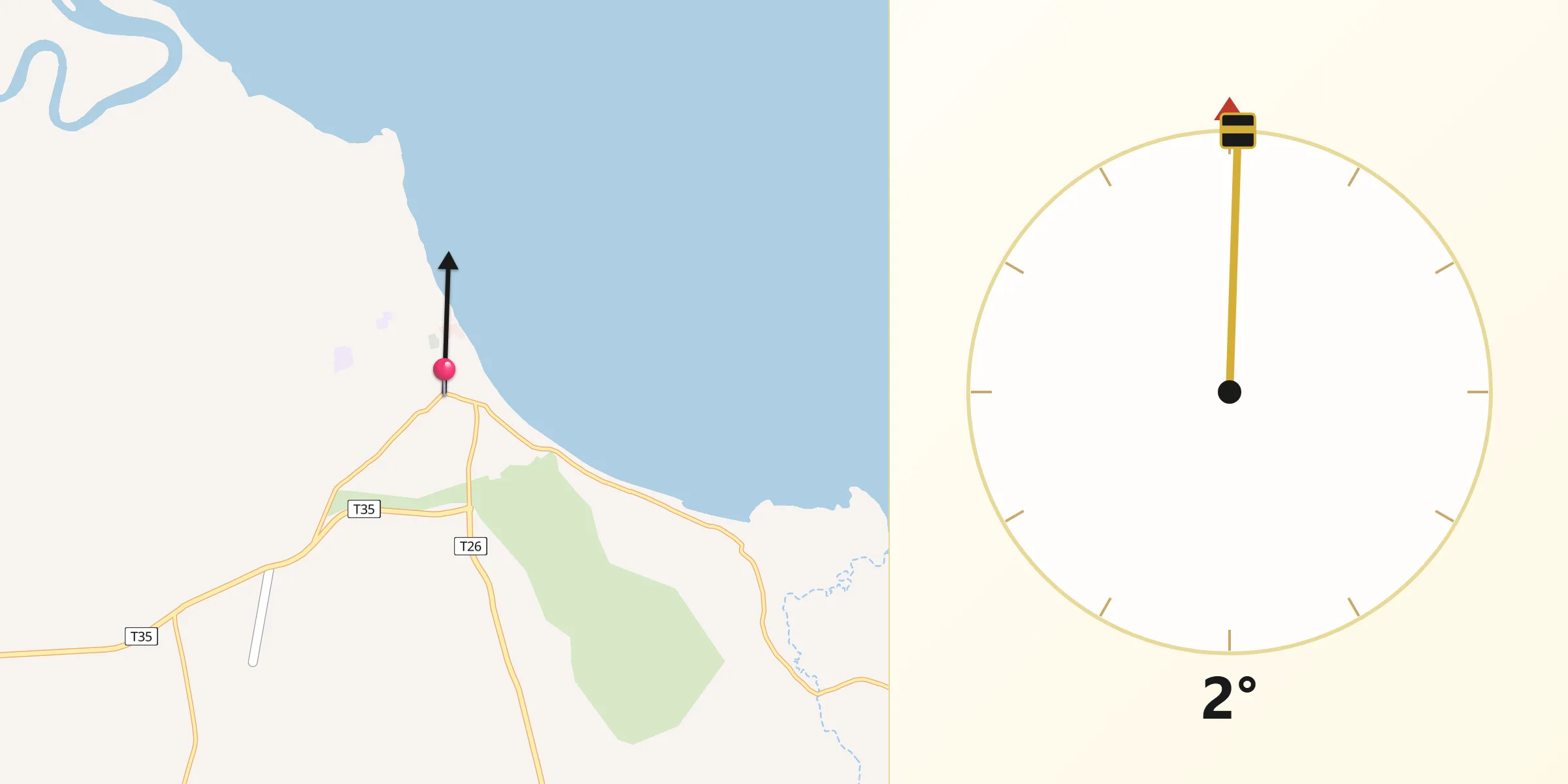 Qibla Direction from Bagamoyo