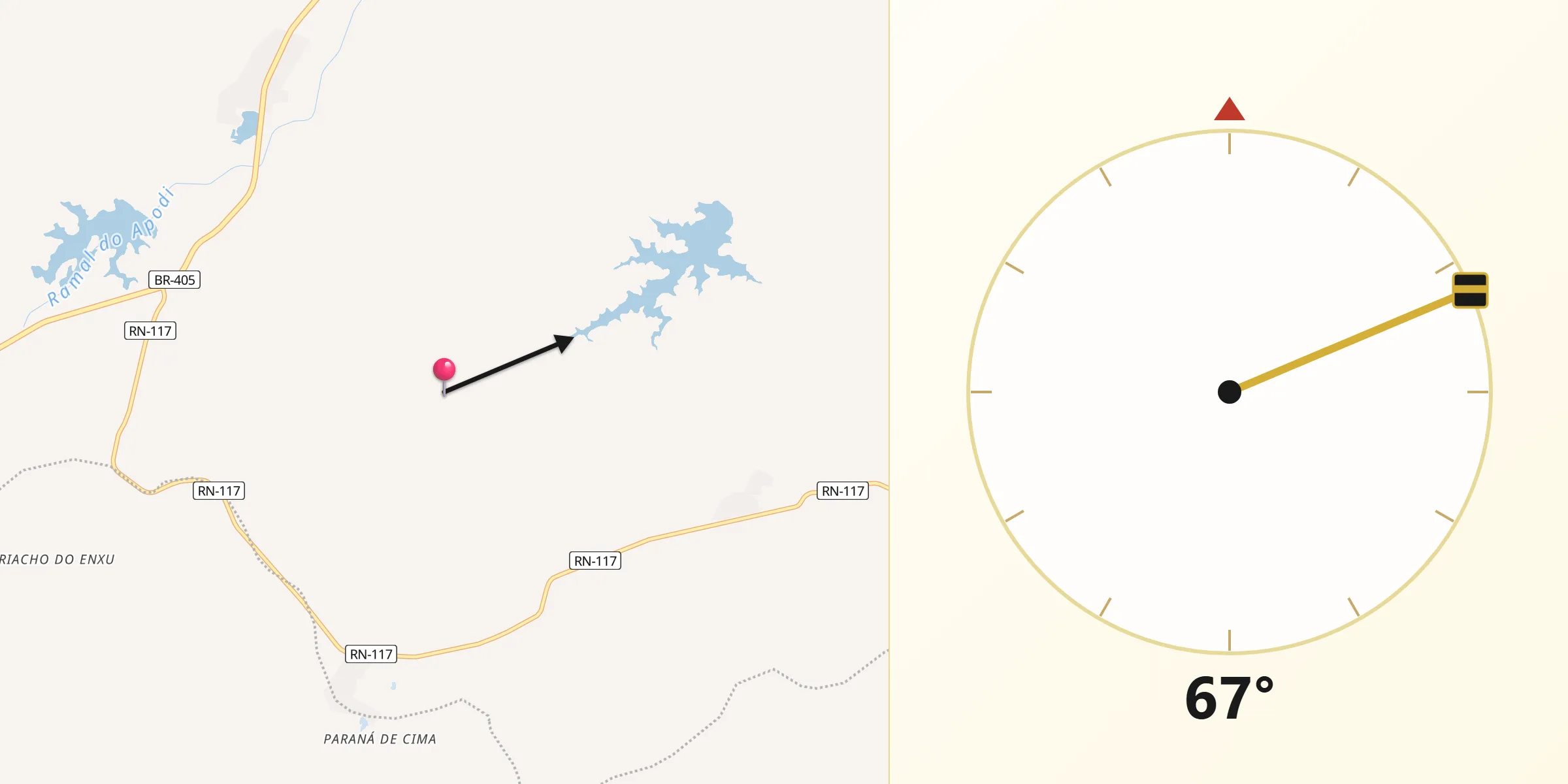 Direção da Qibla a partir de Paraná