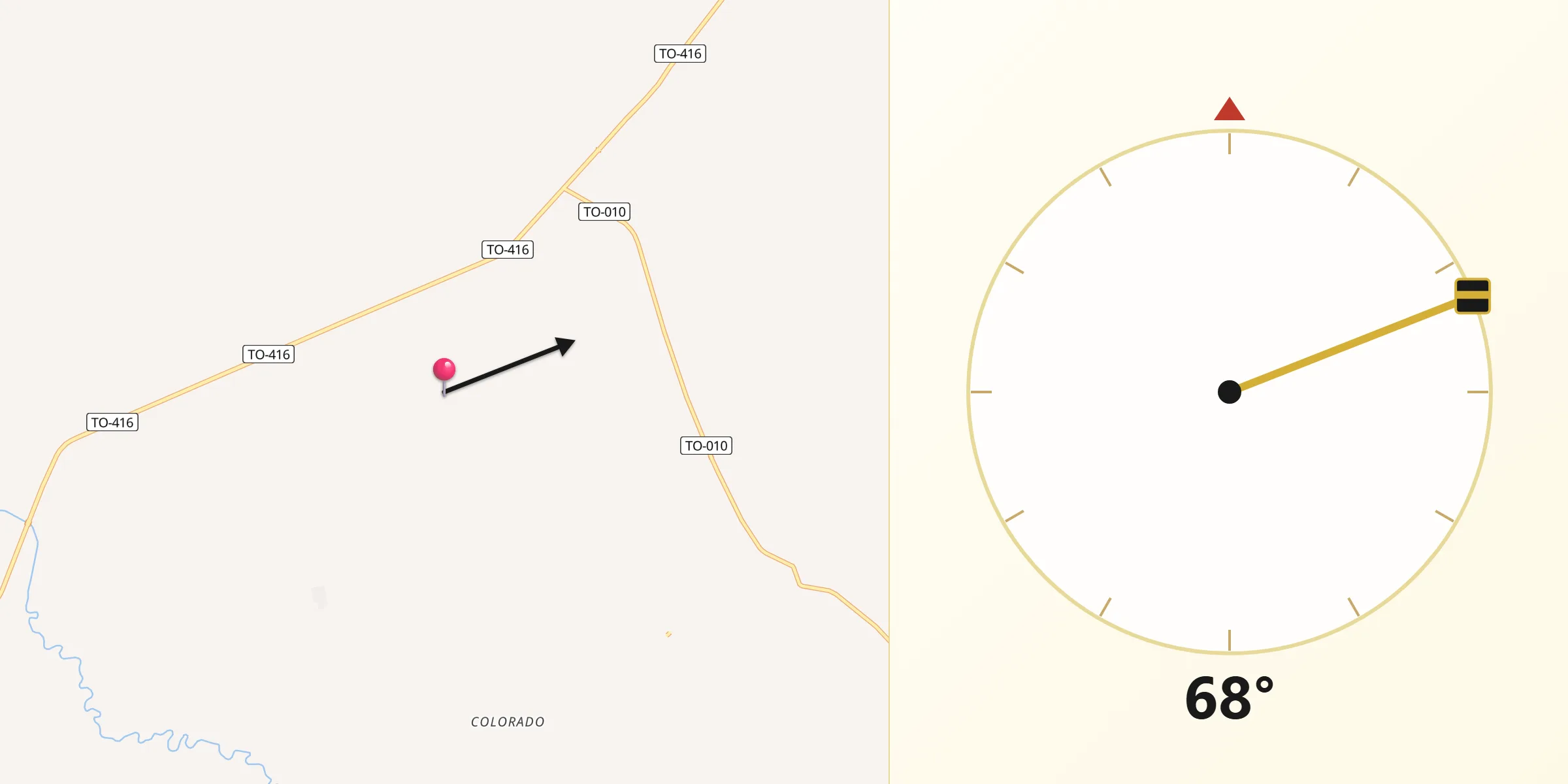 Direção da Qibla a partir de Riachinho
