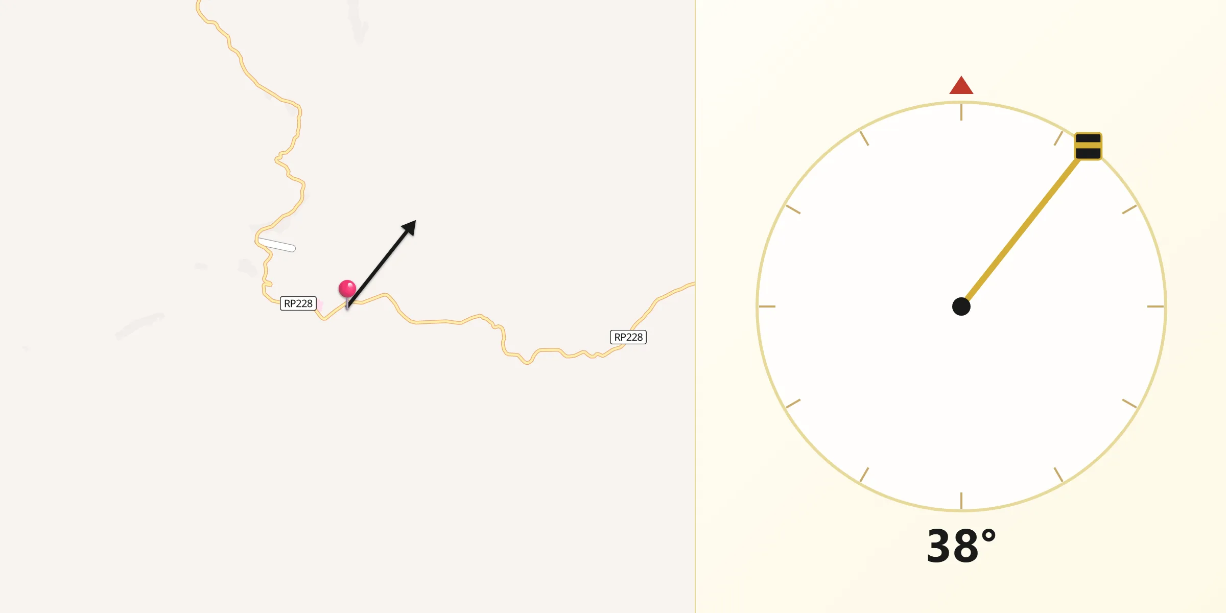 Direction vers la Qibla depuis Kasongo-Lunda