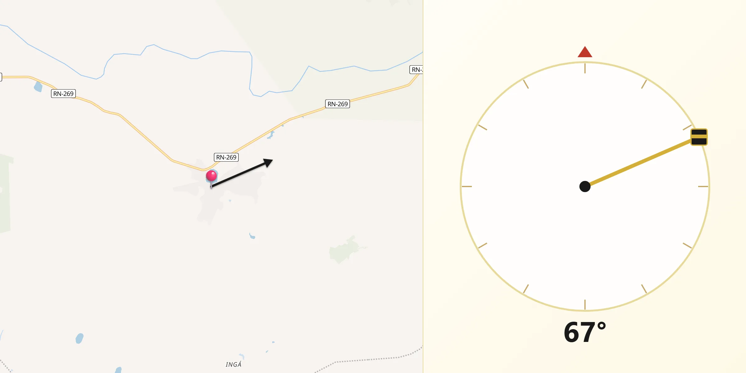 Direção da Qibla a partir de Montanhas