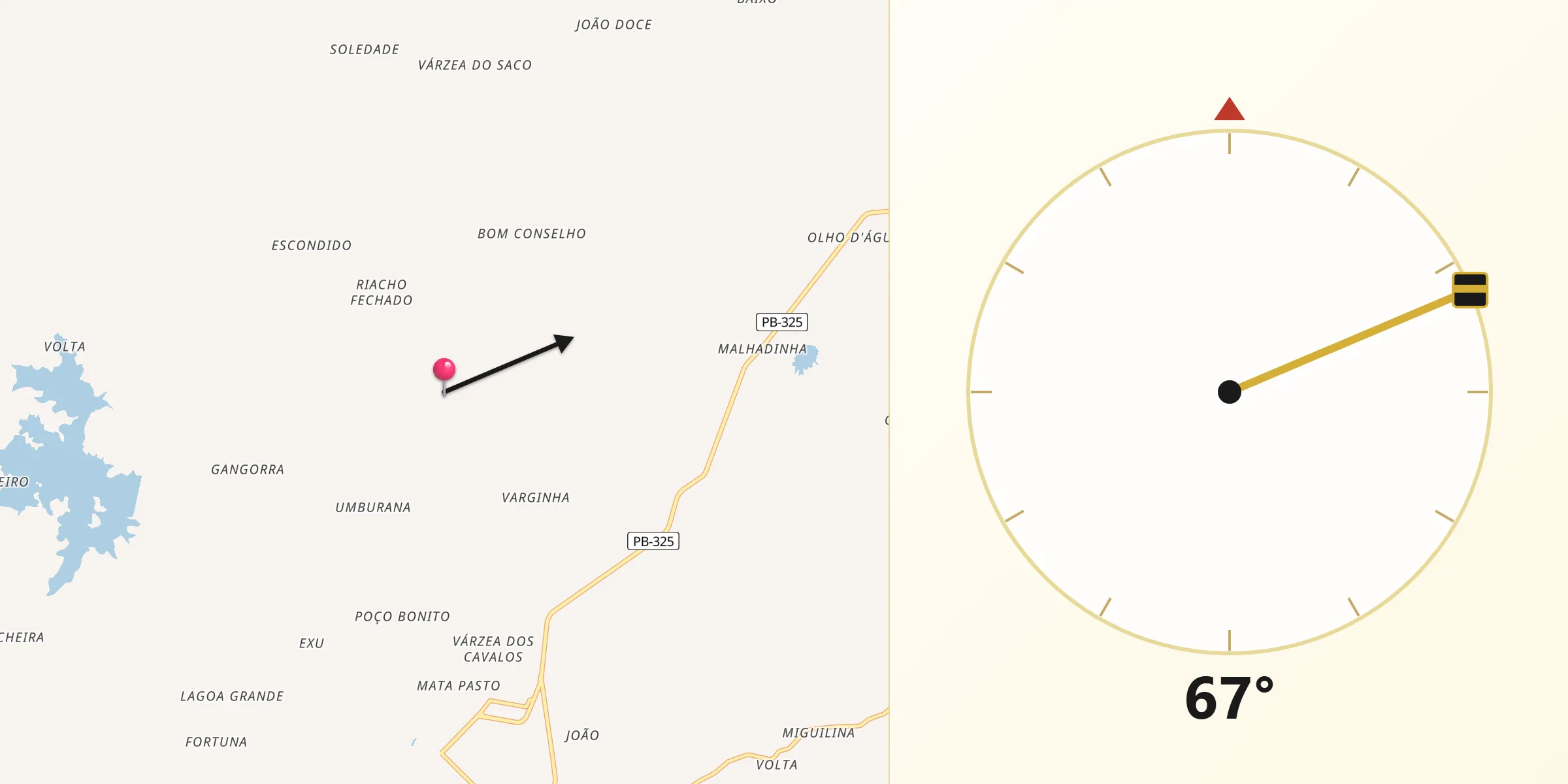 Direção da Qibla a partir de Jericó
