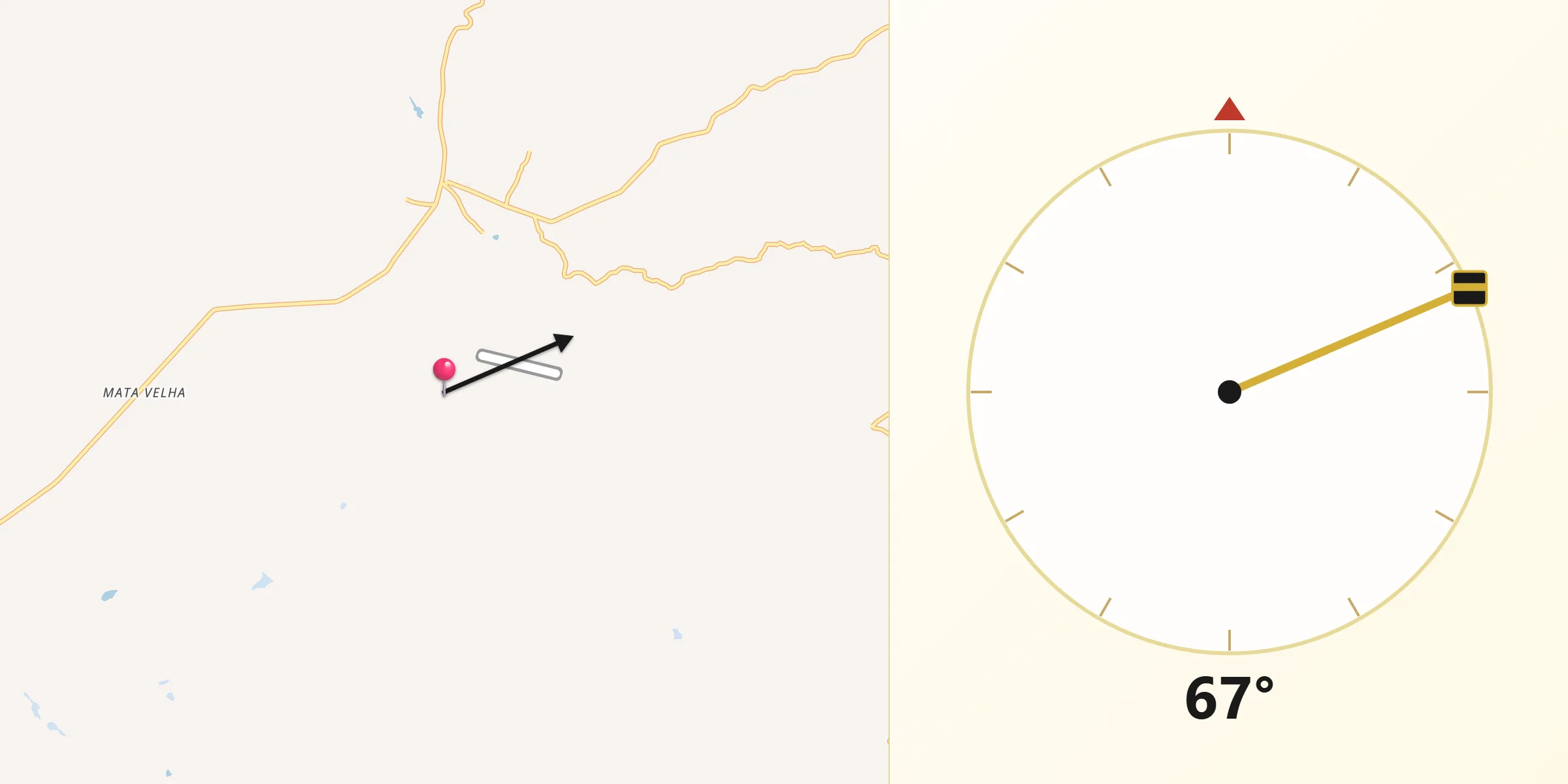 Direção da Qibla a partir de Araruna