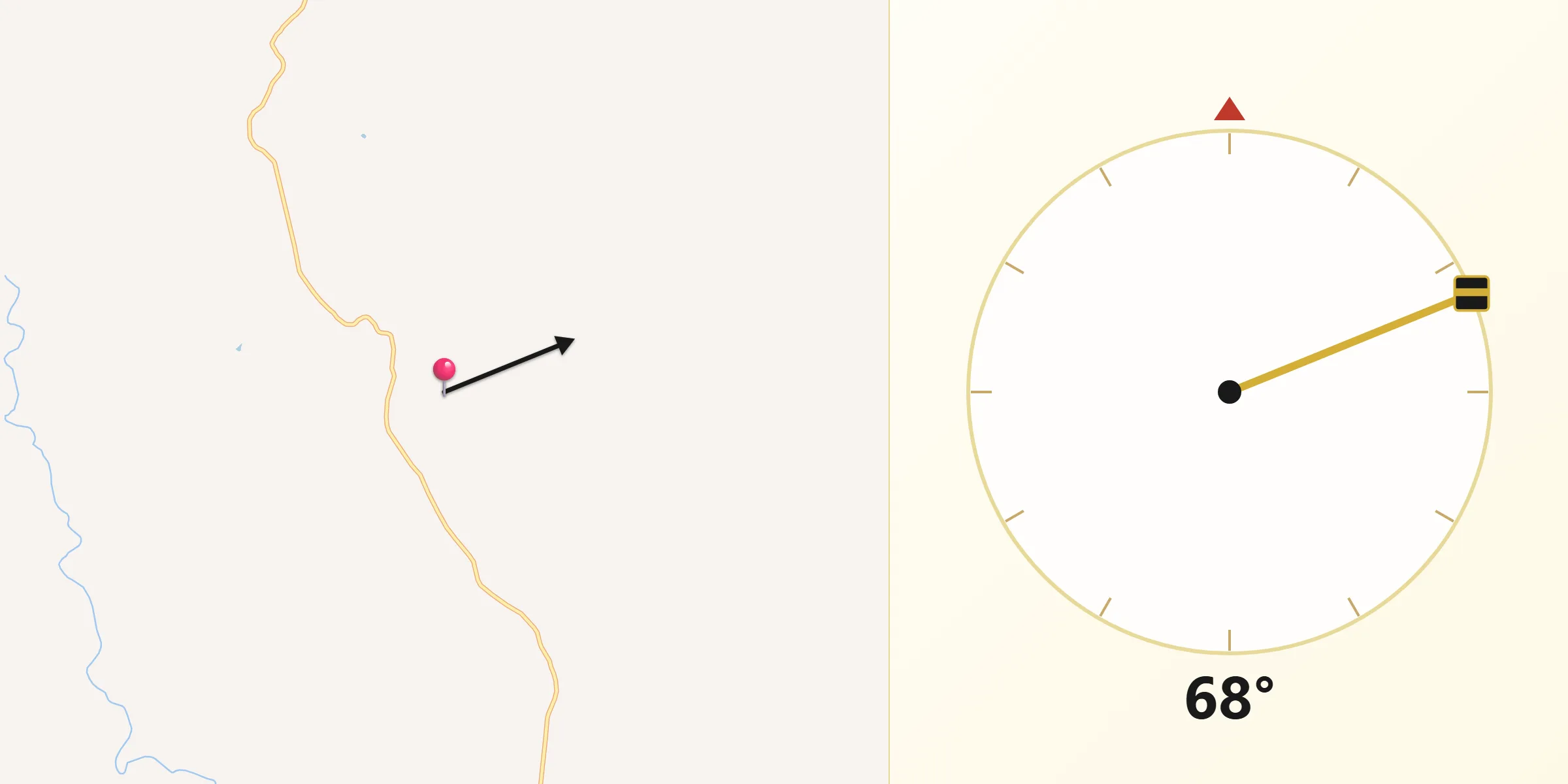 Direção da Qibla a partir de Barão de Grajaú