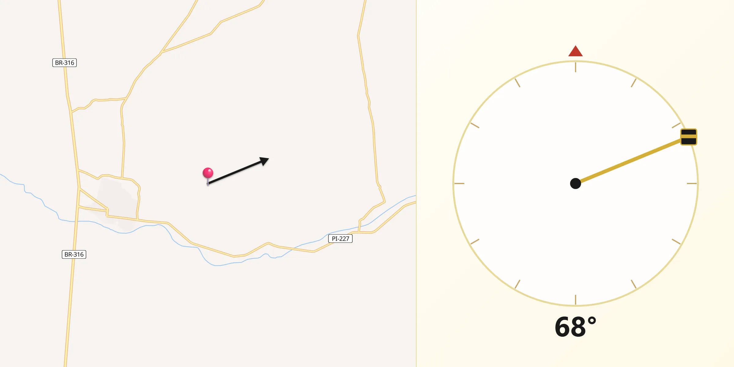 Direção da Qibla a partir de Inhuma