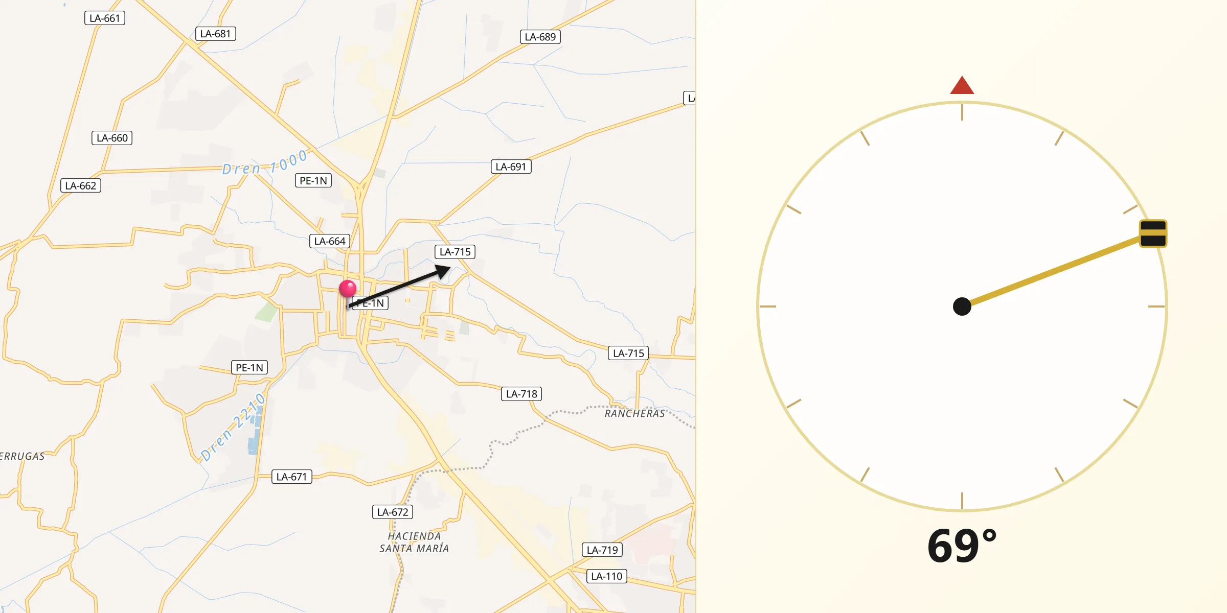 Dirección de la Qibla desde Lambayeque