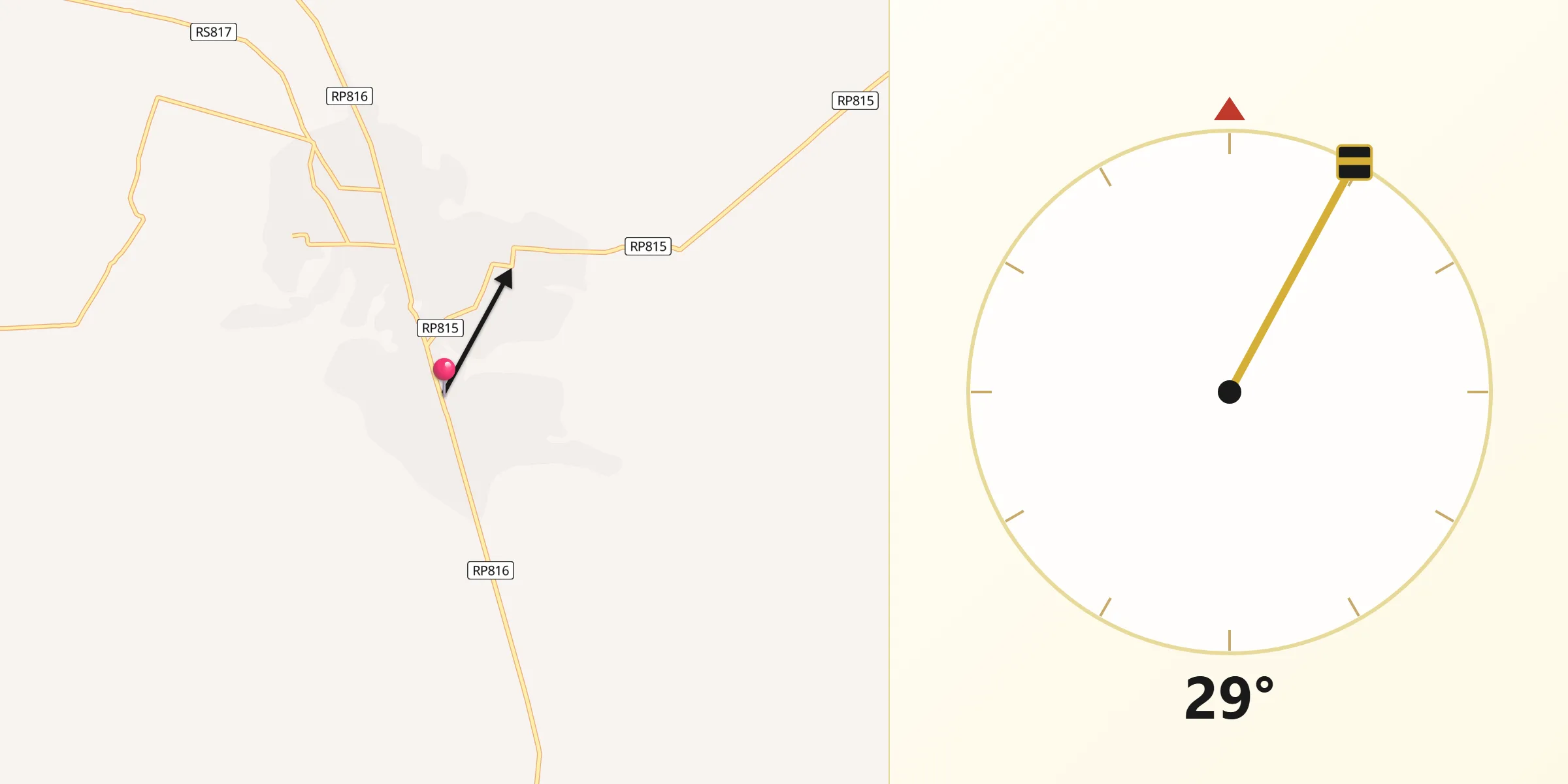 Direction vers la Qibla depuis Gandajika