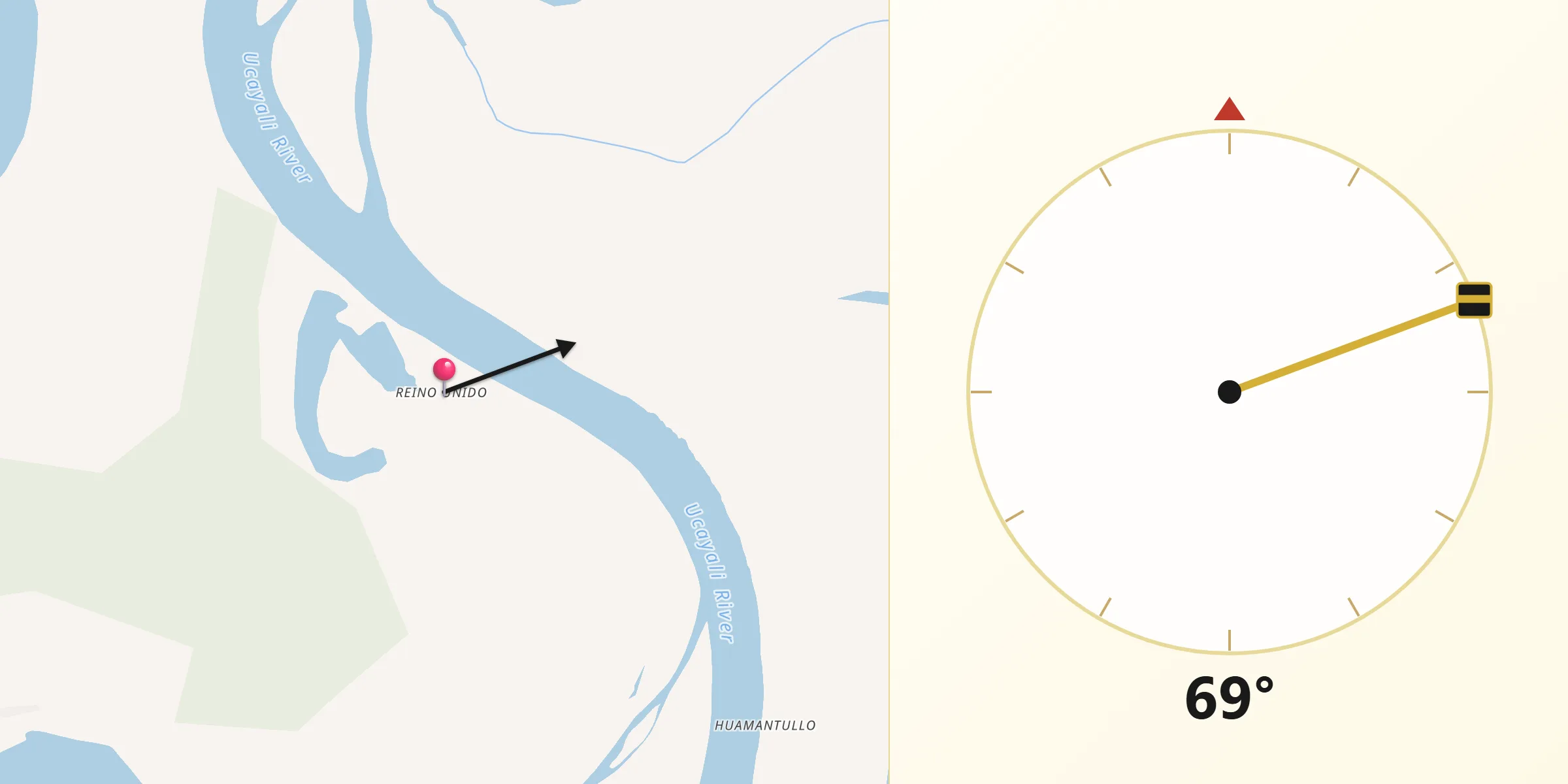 Dirección de la Qibla desde Requena
