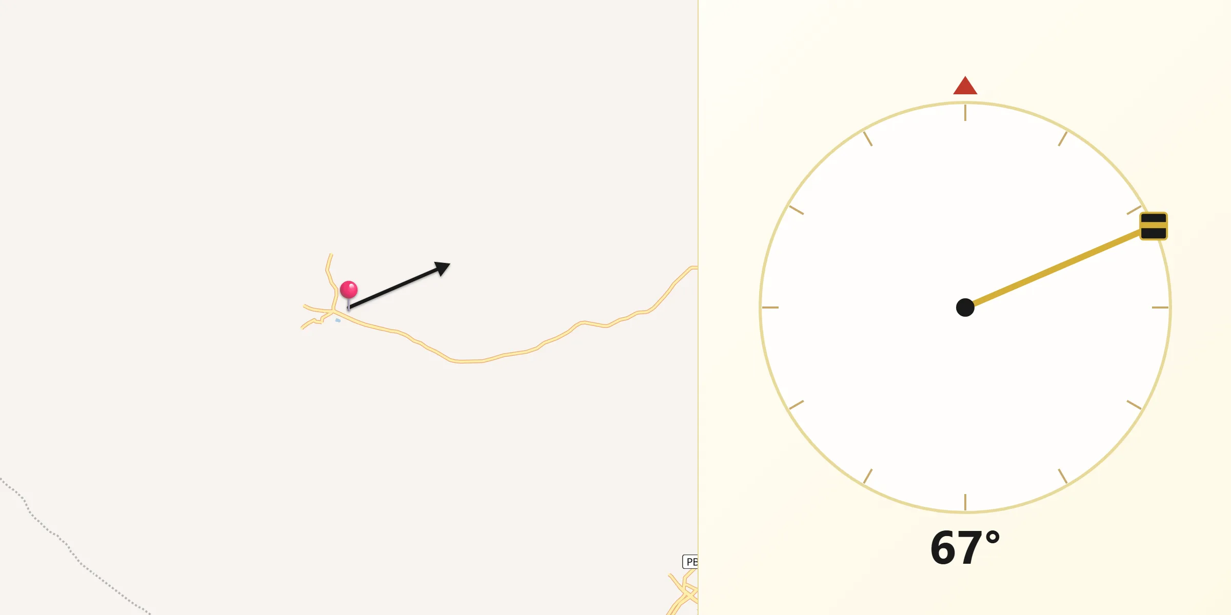 Direção da Qibla a partir de Casserengue