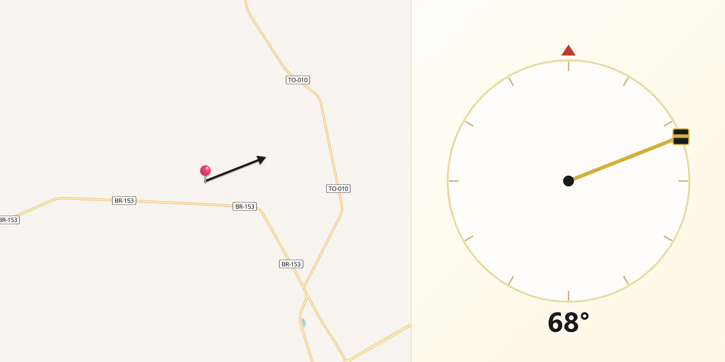 Direção da Qibla a partir de Wanderlândia