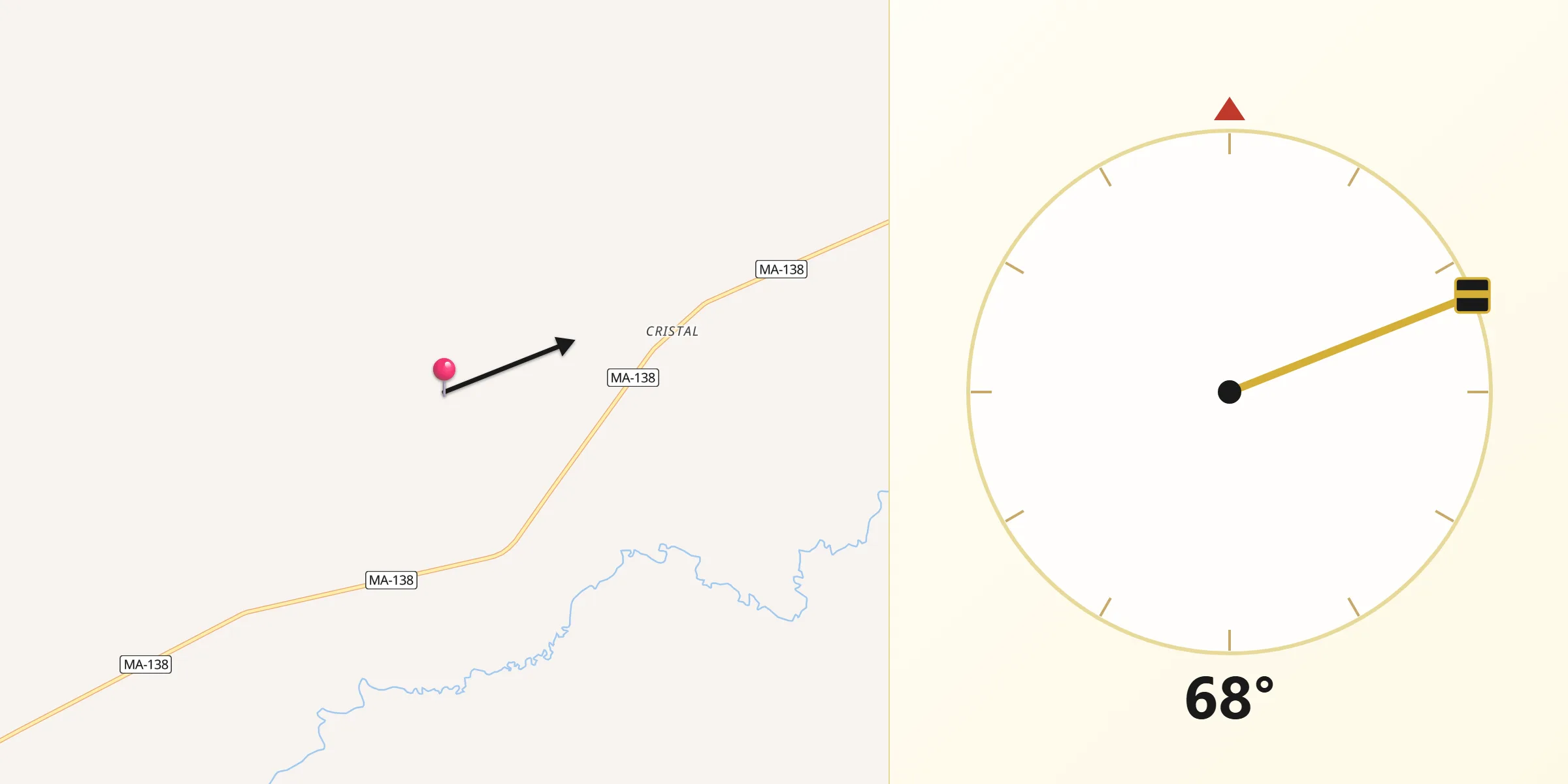 Direção da Qibla a partir de São Pedro dos Crentes