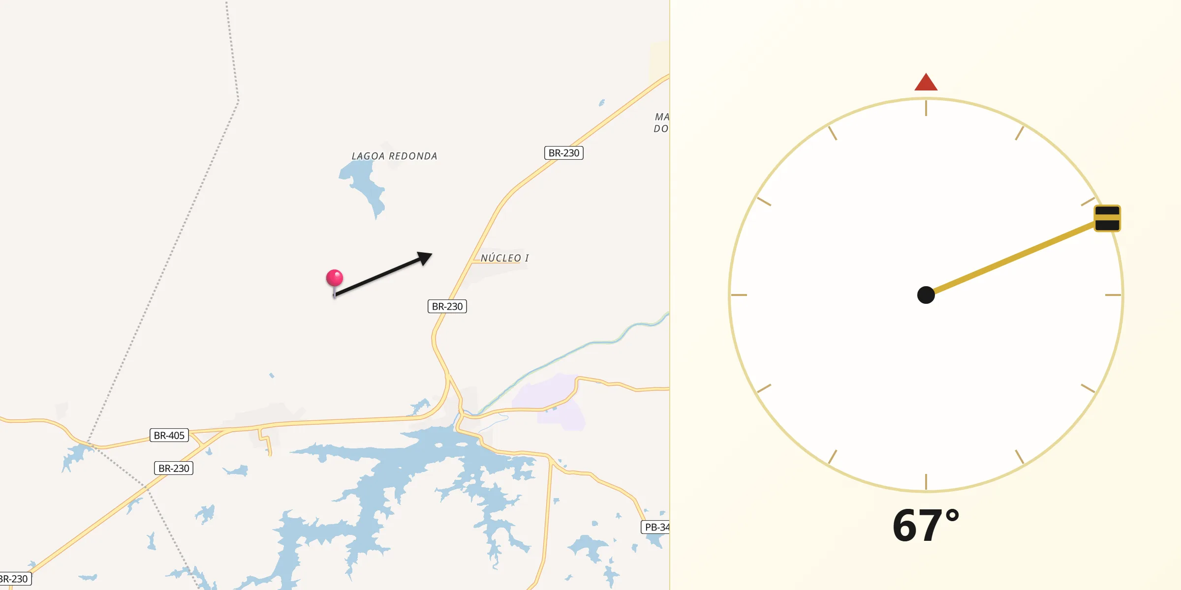 Direção da Qibla a partir de Marizópolis
