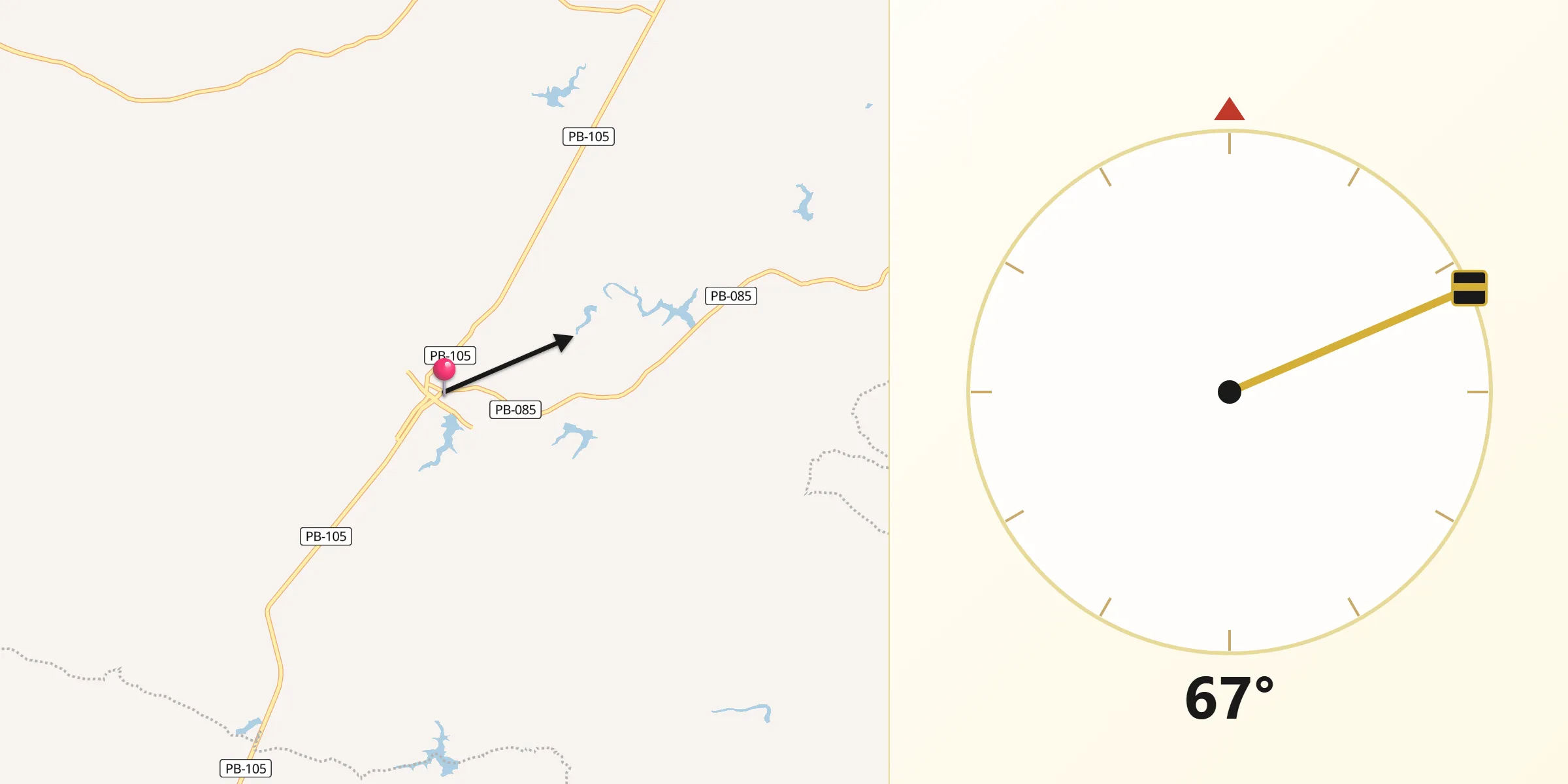 Direção da Qibla a partir de Arara