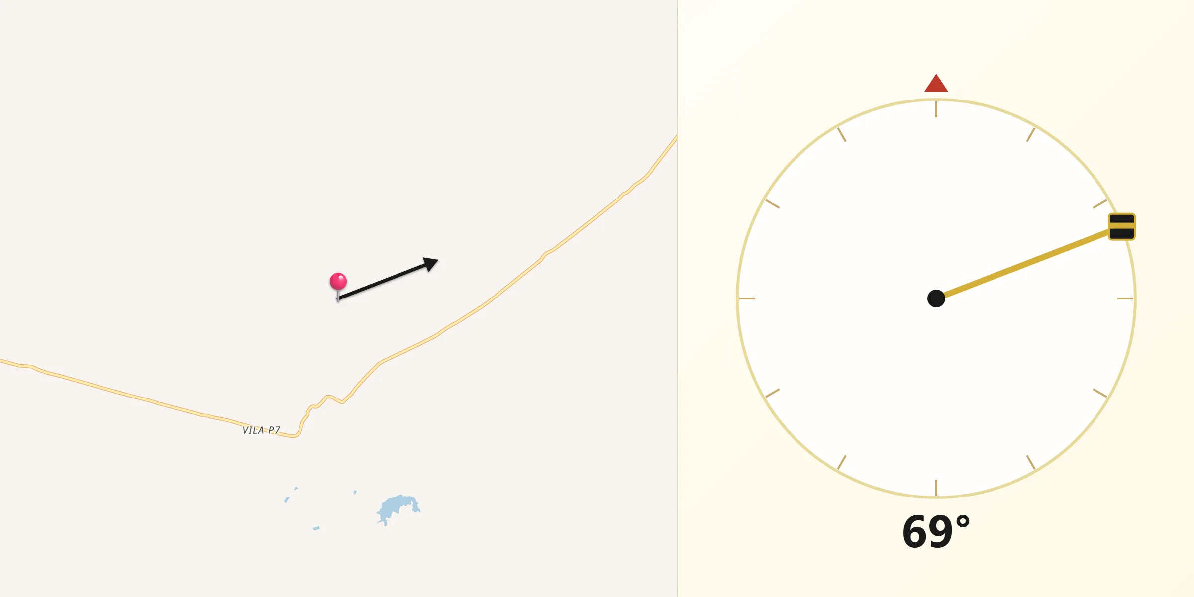 Direção da Qibla a partir de Tucumã