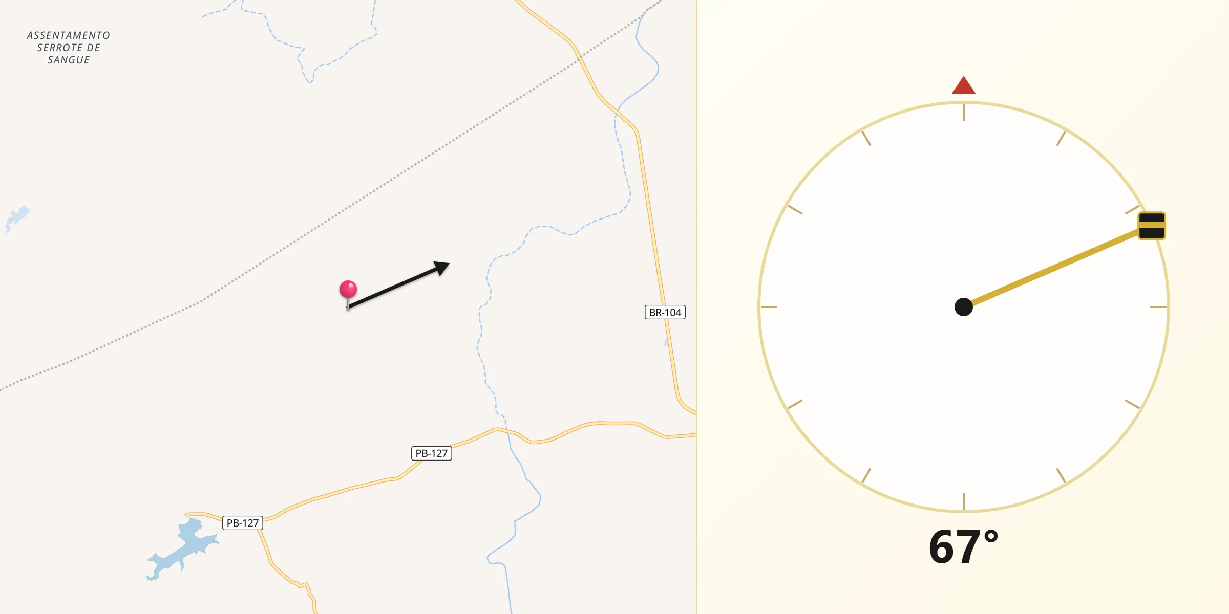 Direção da Qibla a partir de Algodão de Jandaíra