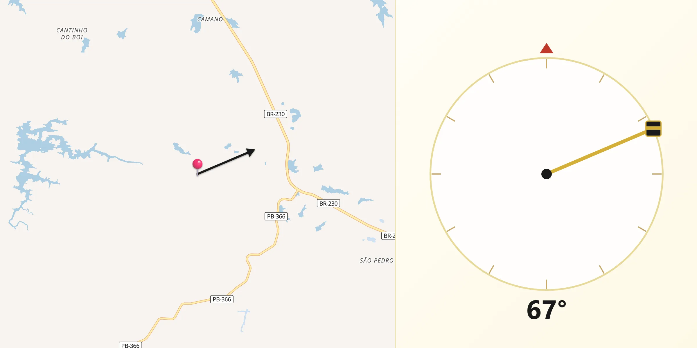 Direção da Qibla a partir de São Bentinho