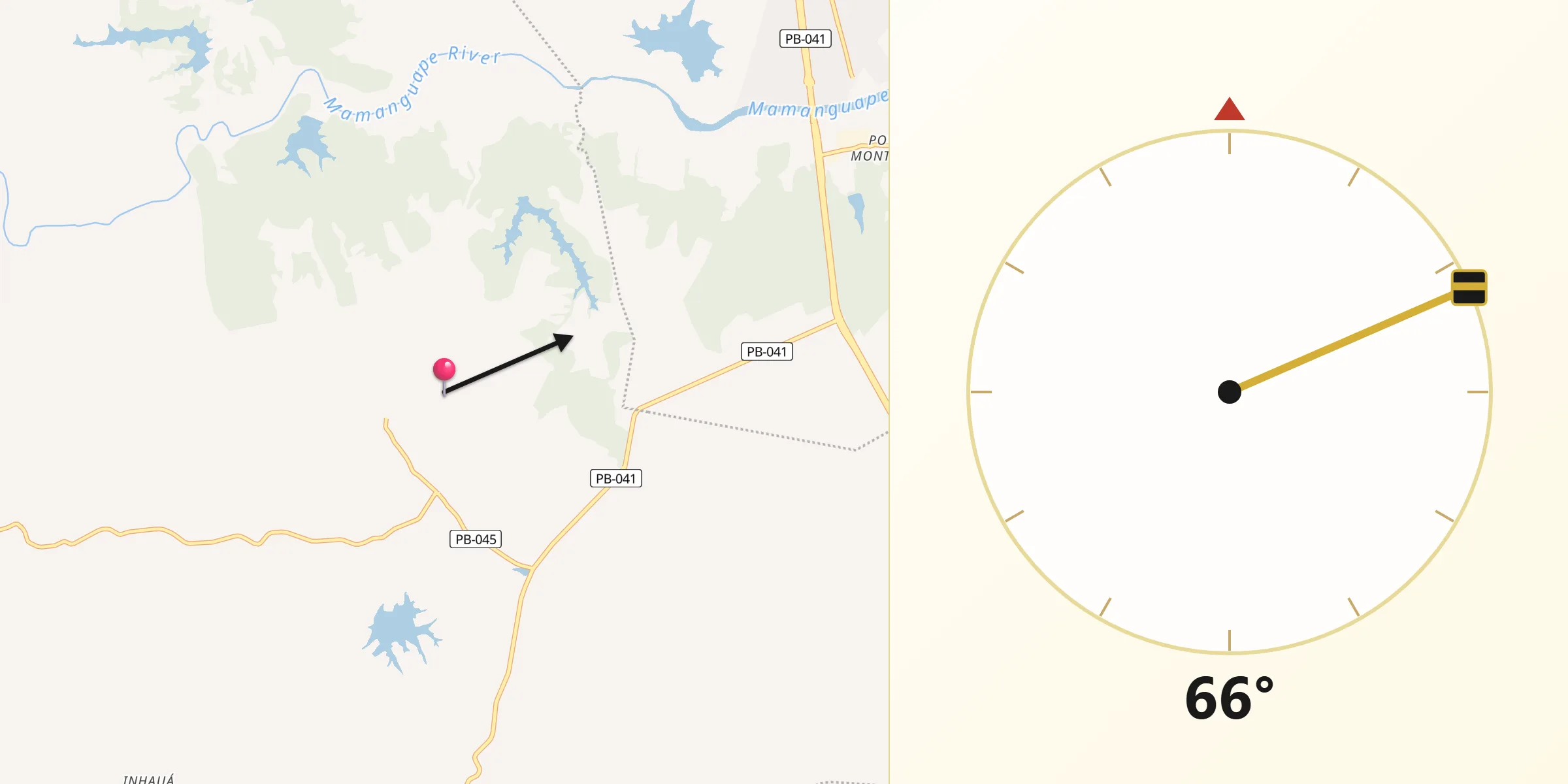 Direção da Qibla a partir de Capim