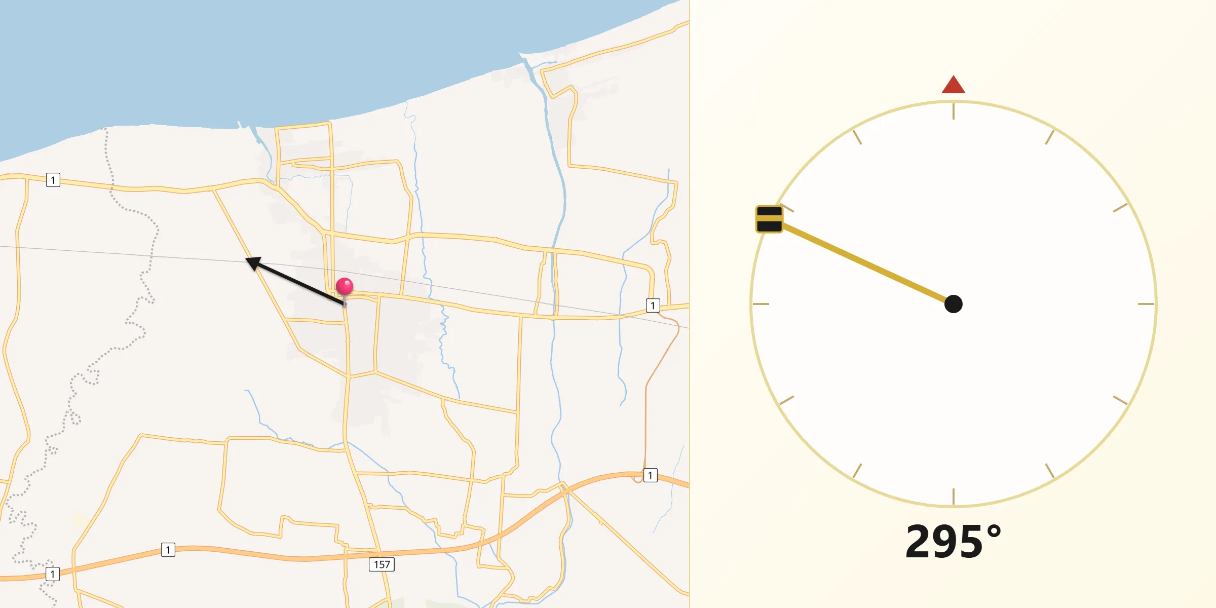 Qibla Direction from Pemalang