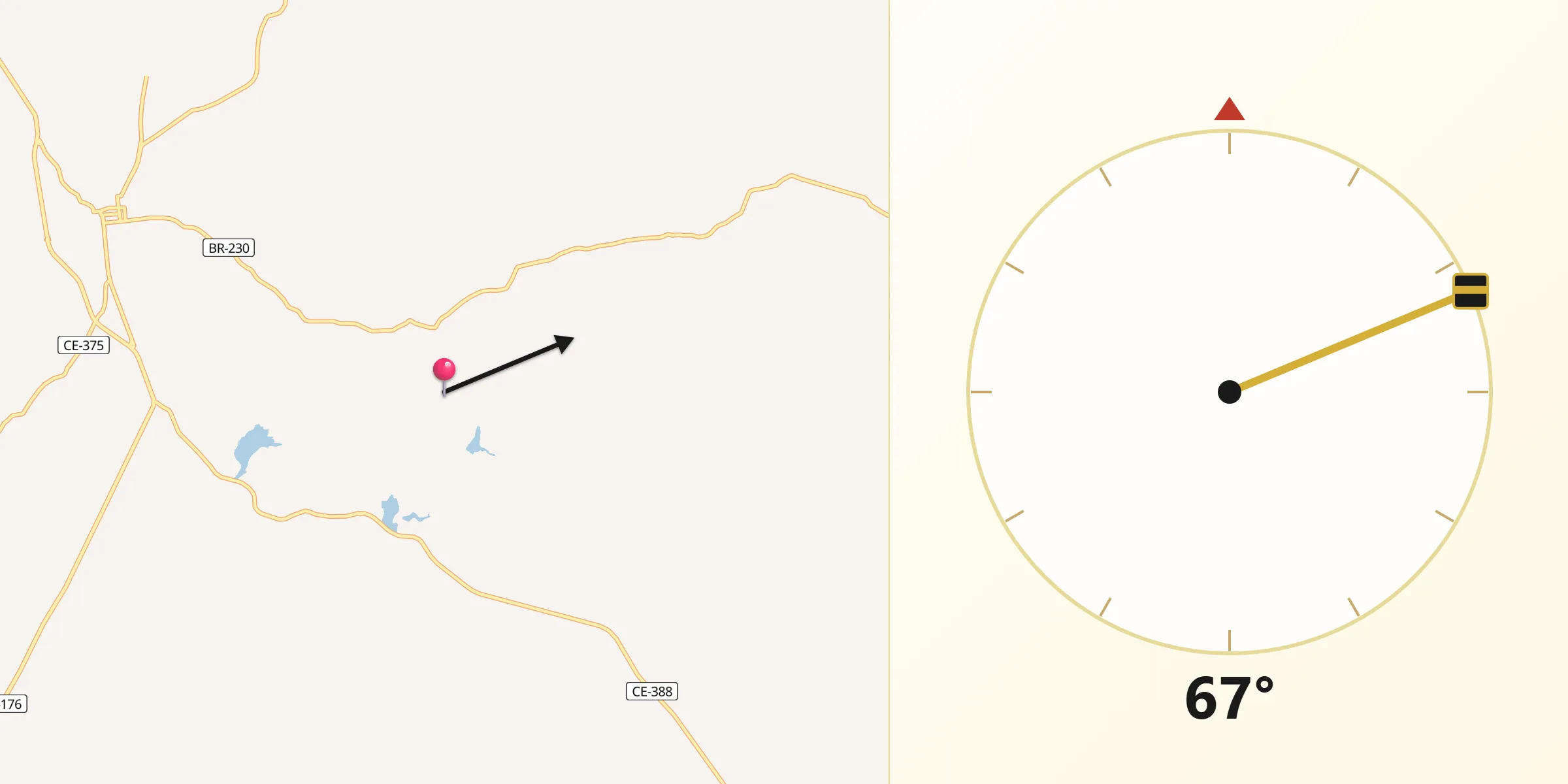 Direção da Qibla a partir de Assaré