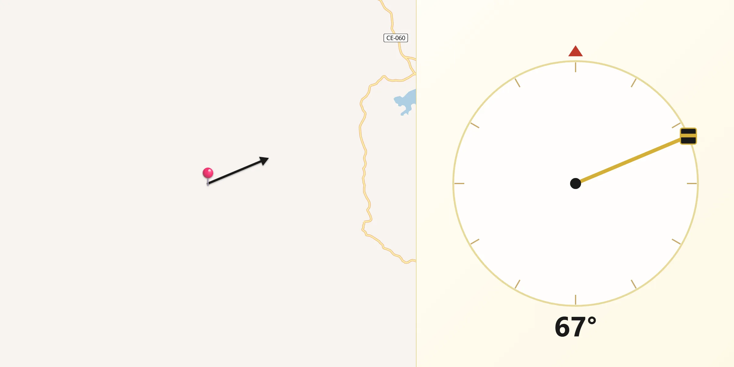 Direção da Qibla a partir de Granjeiro