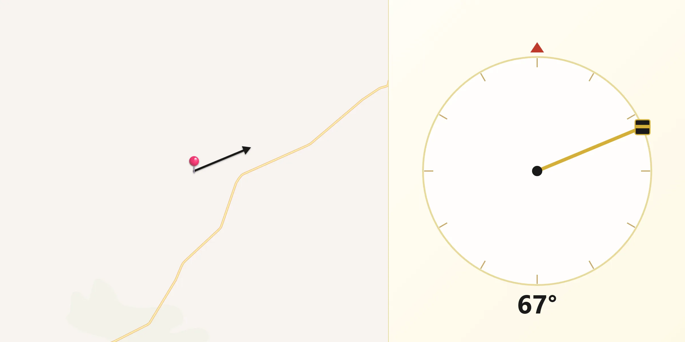 Direção da Qibla a partir de Campos Sales