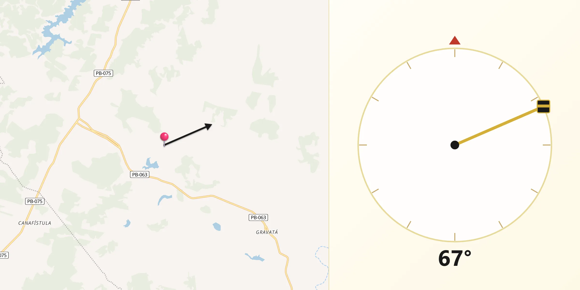 Direção da Qibla a partir de Alagoinha