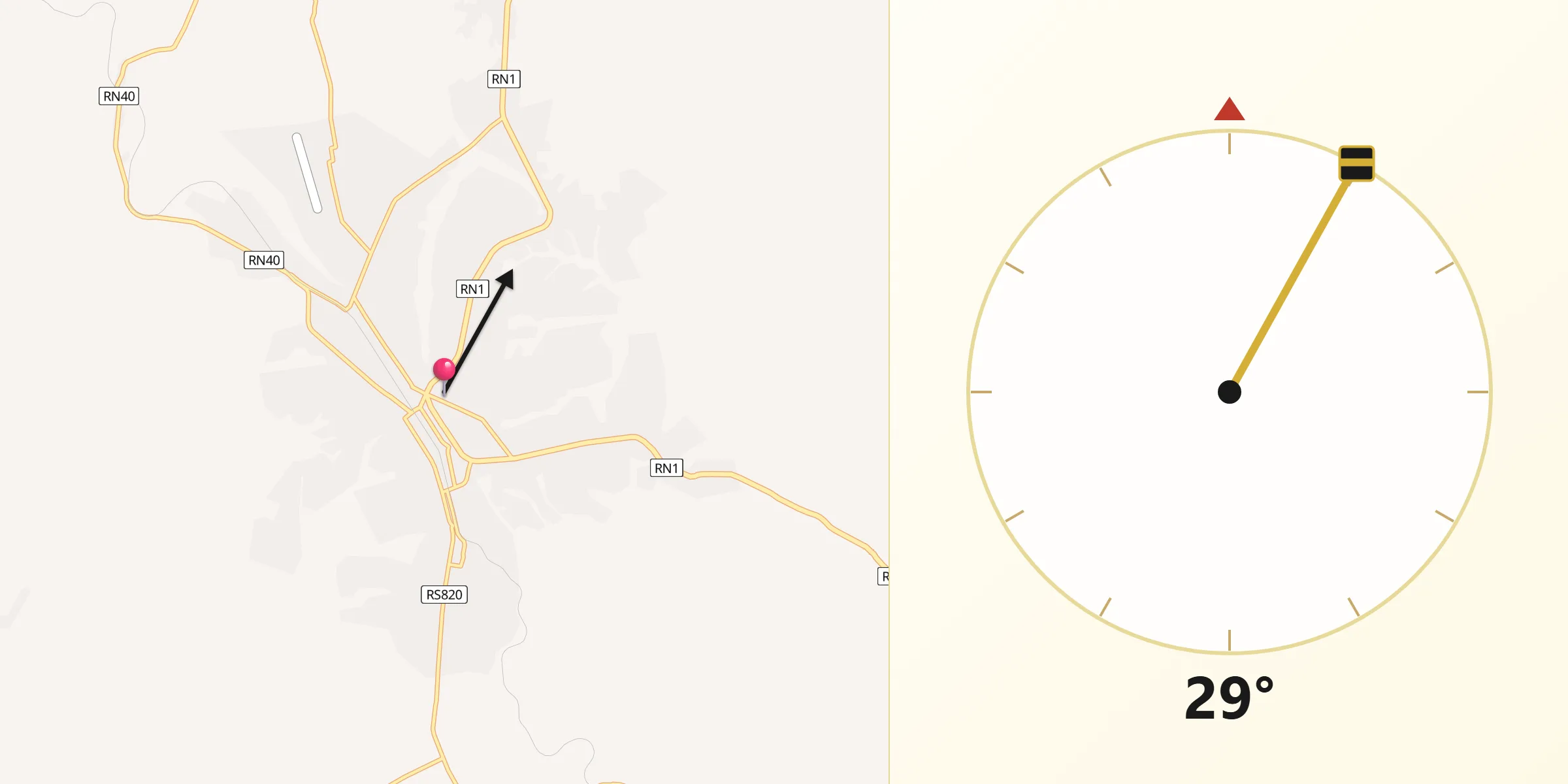 Direction vers la Qibla depuis Mwene-Ditu