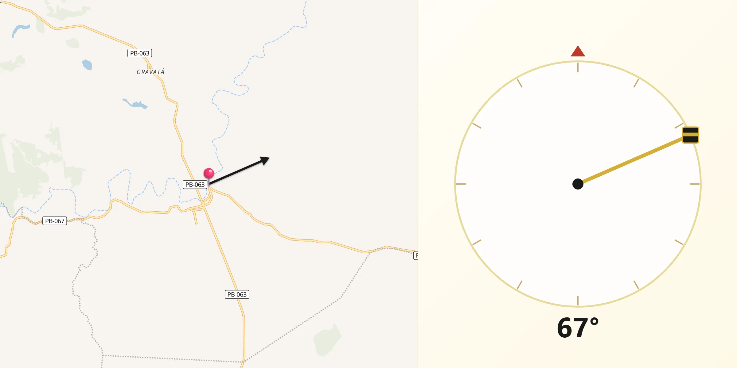 Direção da Qibla a partir de Mulungu