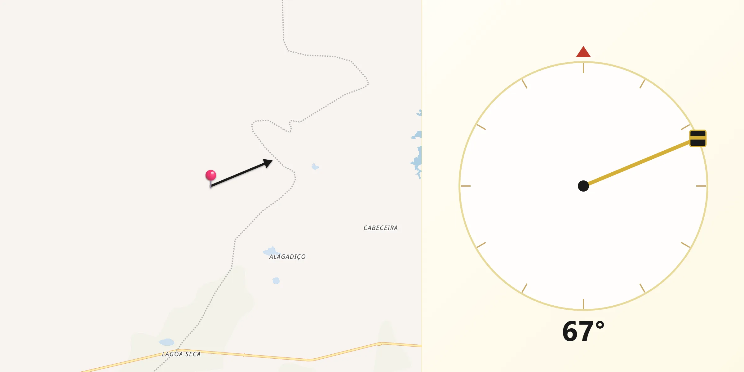 Direção da Qibla a partir de Ipueiras