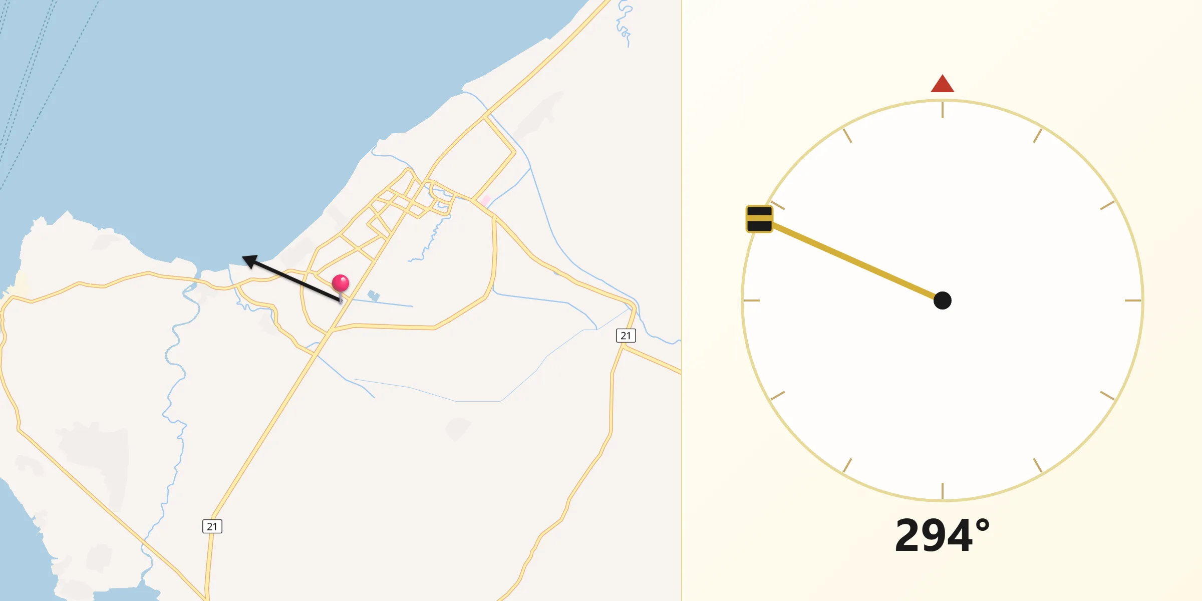 Qibla Direction from Bangkalan