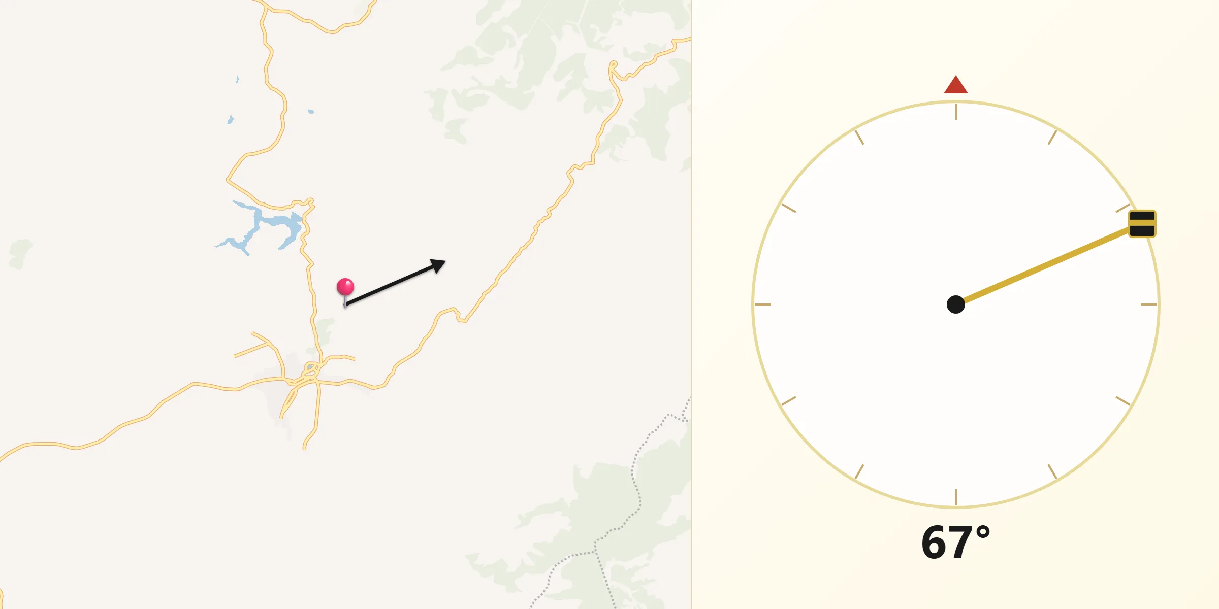 Direção da Qibla a partir de Alagoa Nova