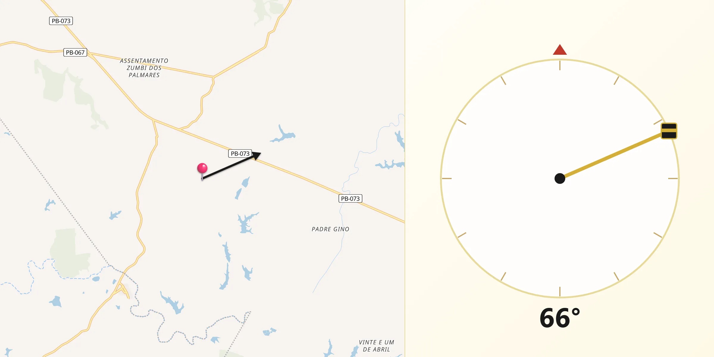Direção da Qibla a partir de Mari