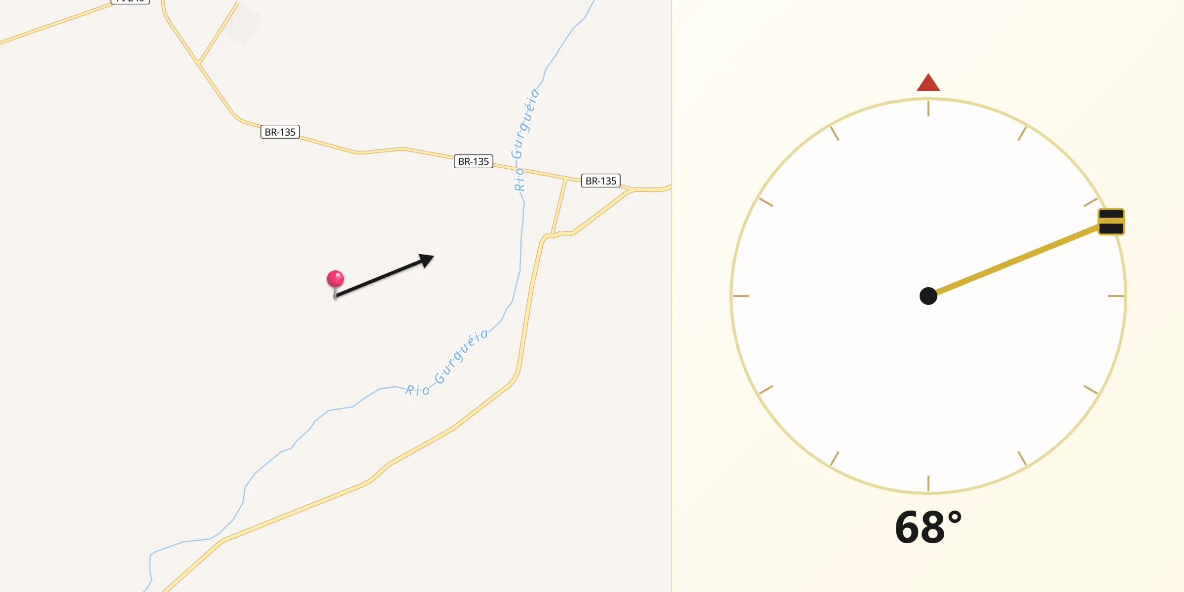 Direção da Qibla a partir de Jerumenha
