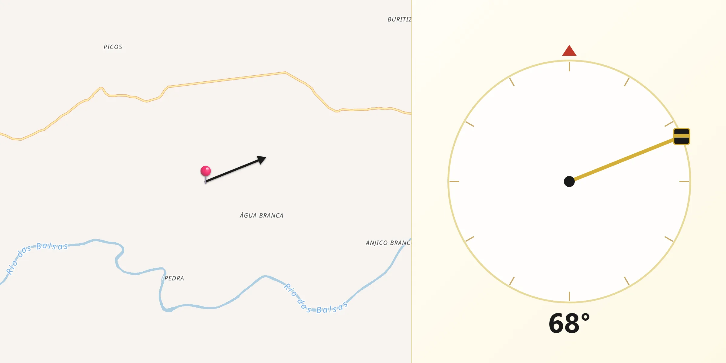 Direção da Qibla a partir de Loreto