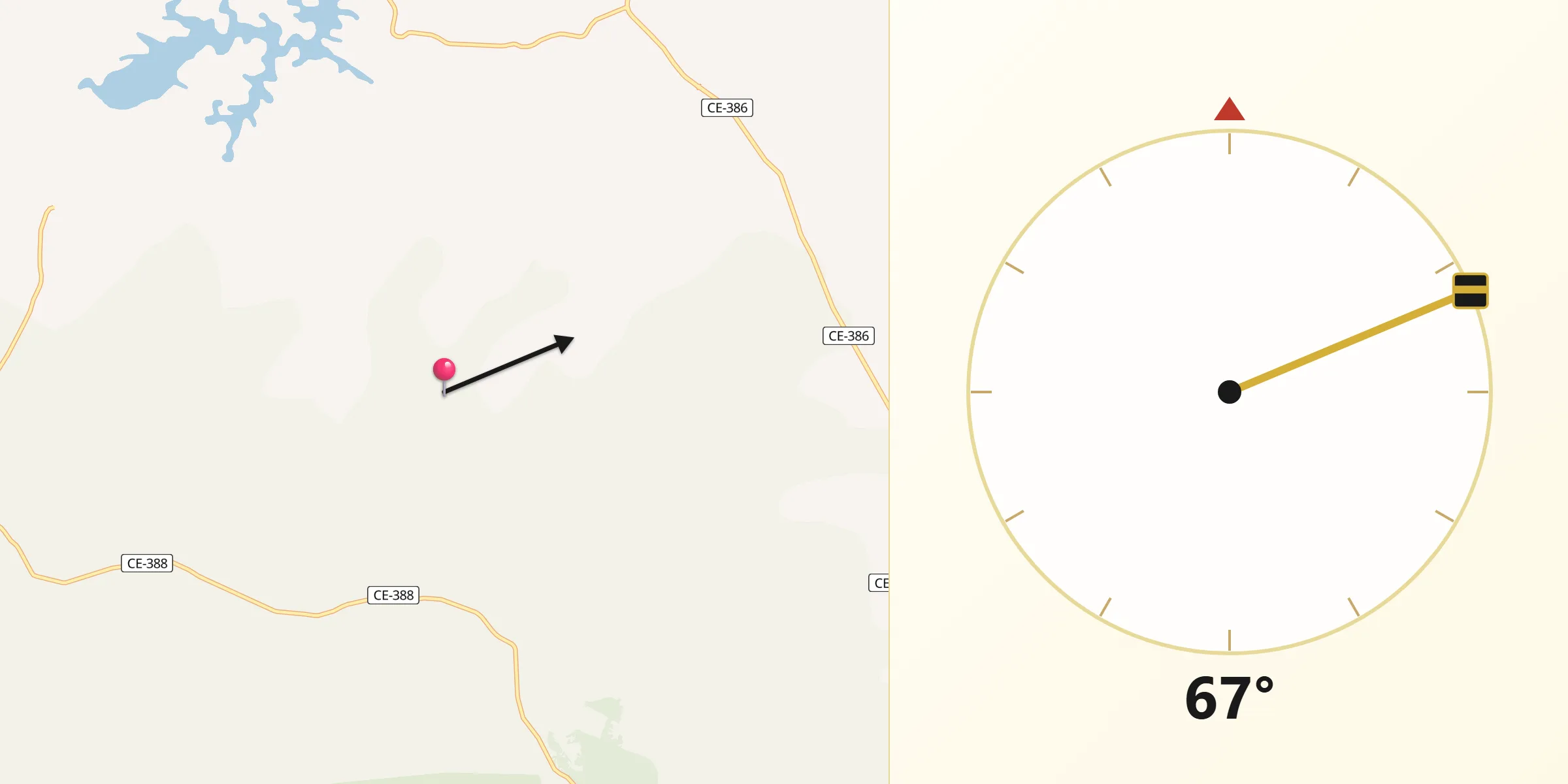 Direção da Qibla a partir de Crato