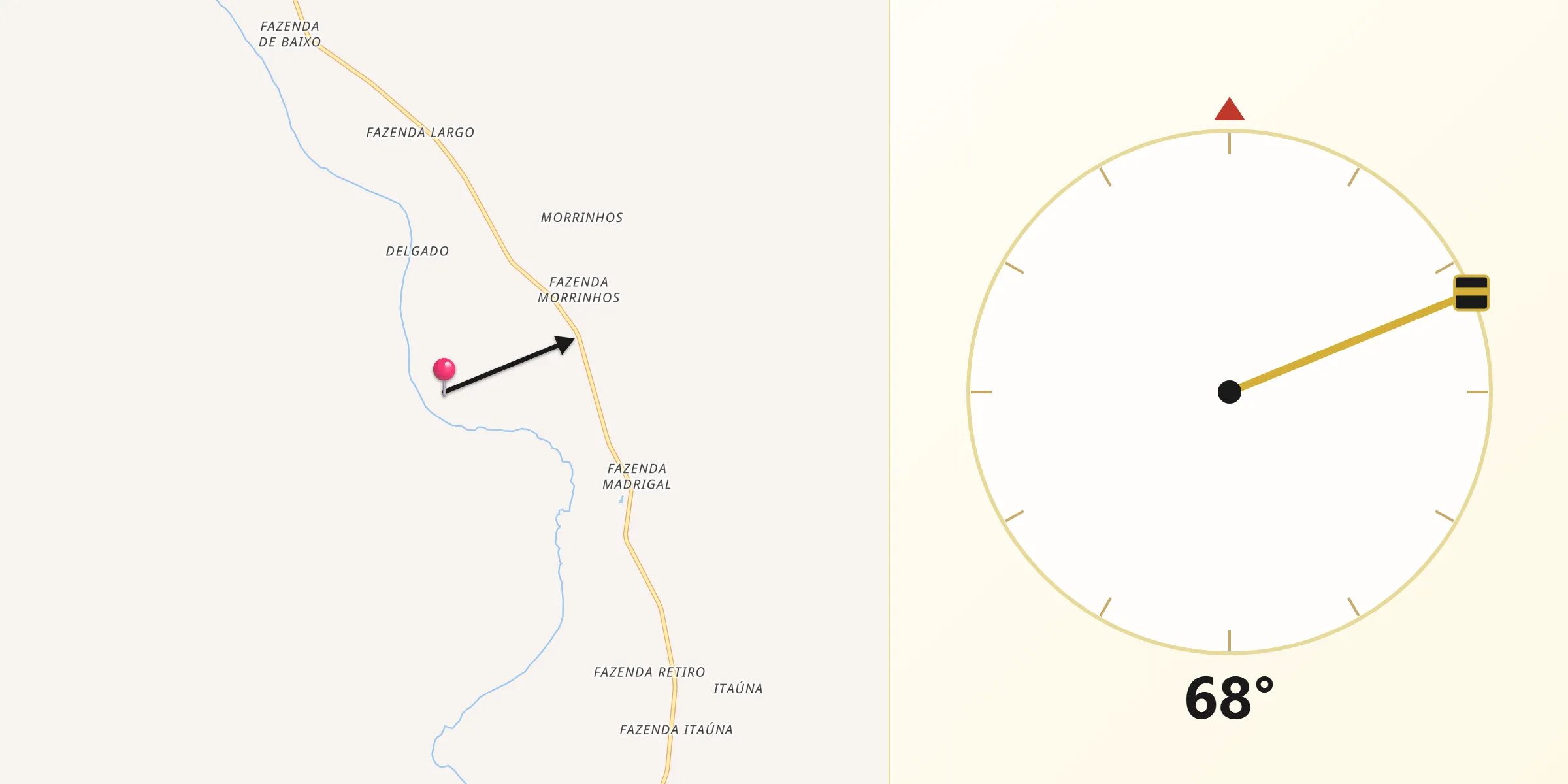Direção da Qibla a partir de São Francisco do Piauí