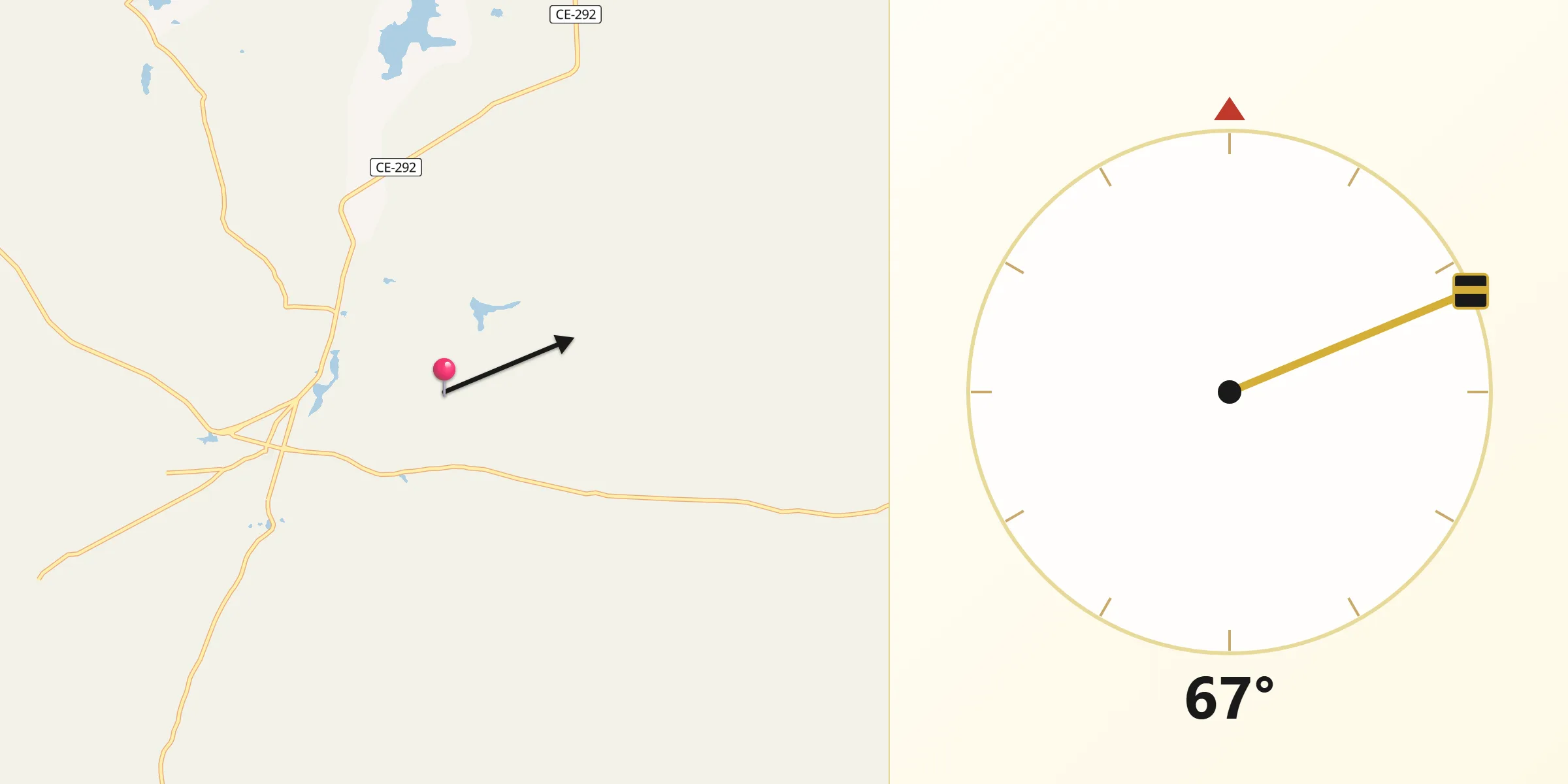 Direção da Qibla a partir de Araripe