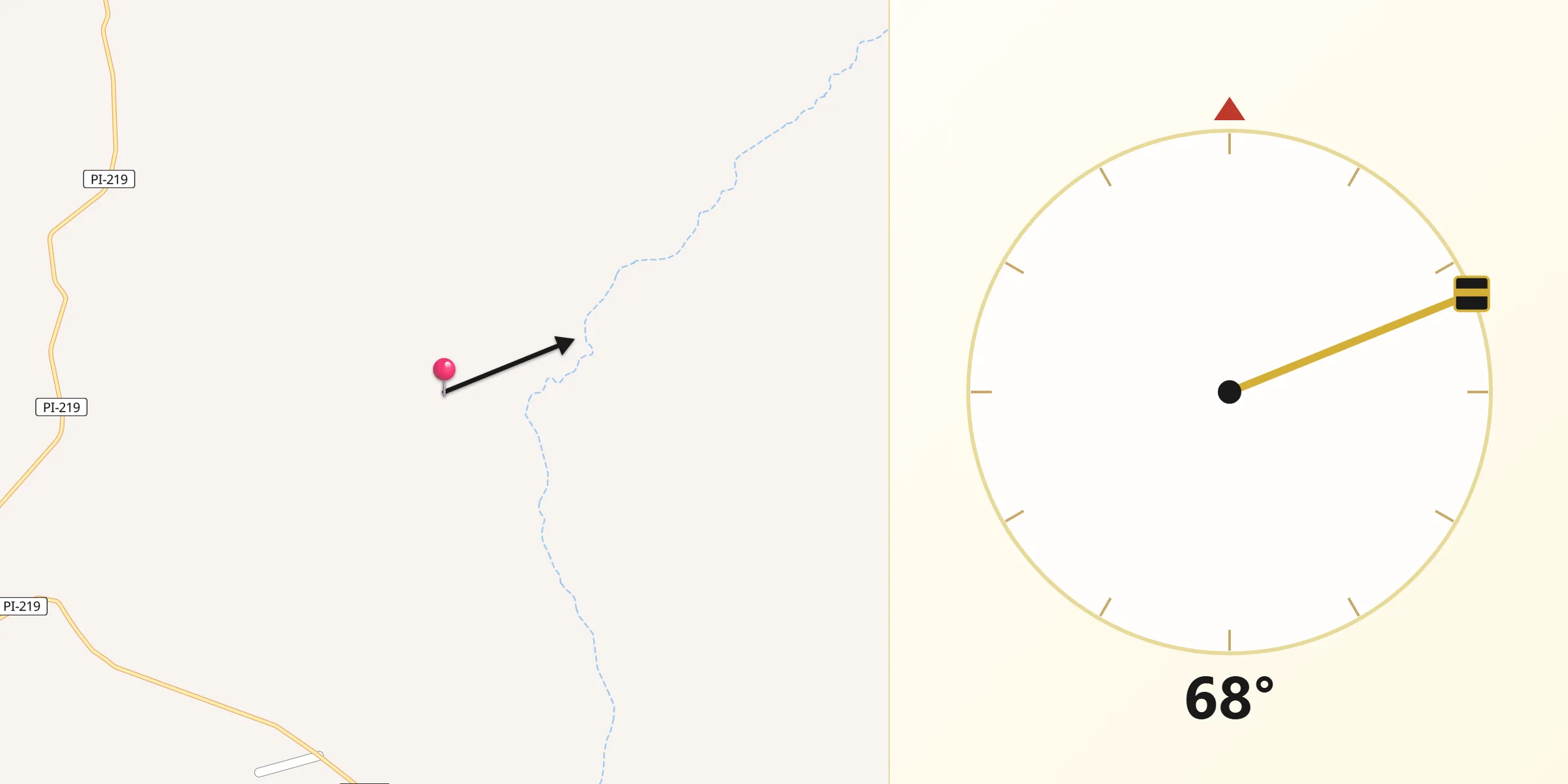 Direção da Qibla a partir de Landri Sales