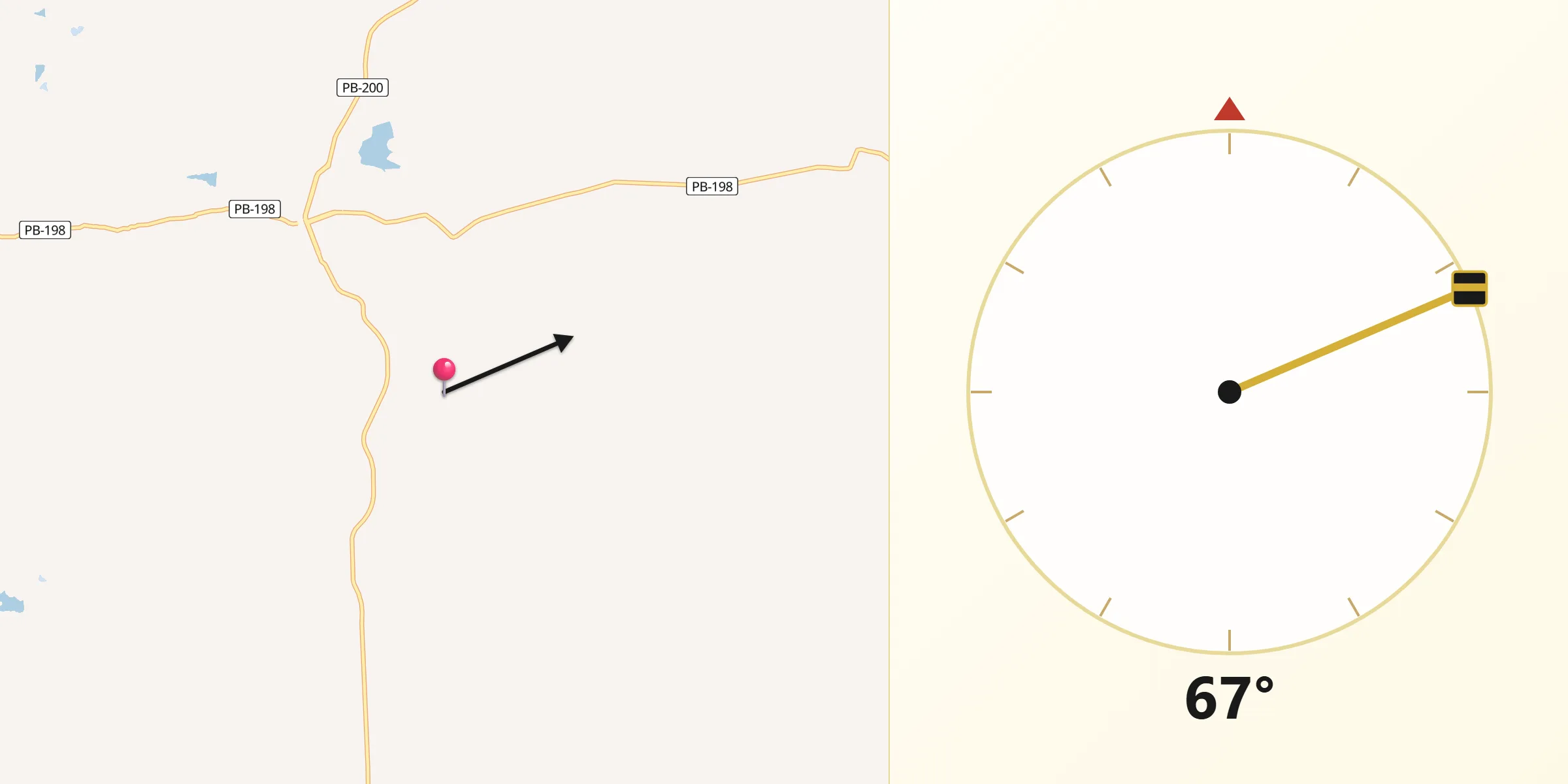Direção da Qibla a partir de Santo André