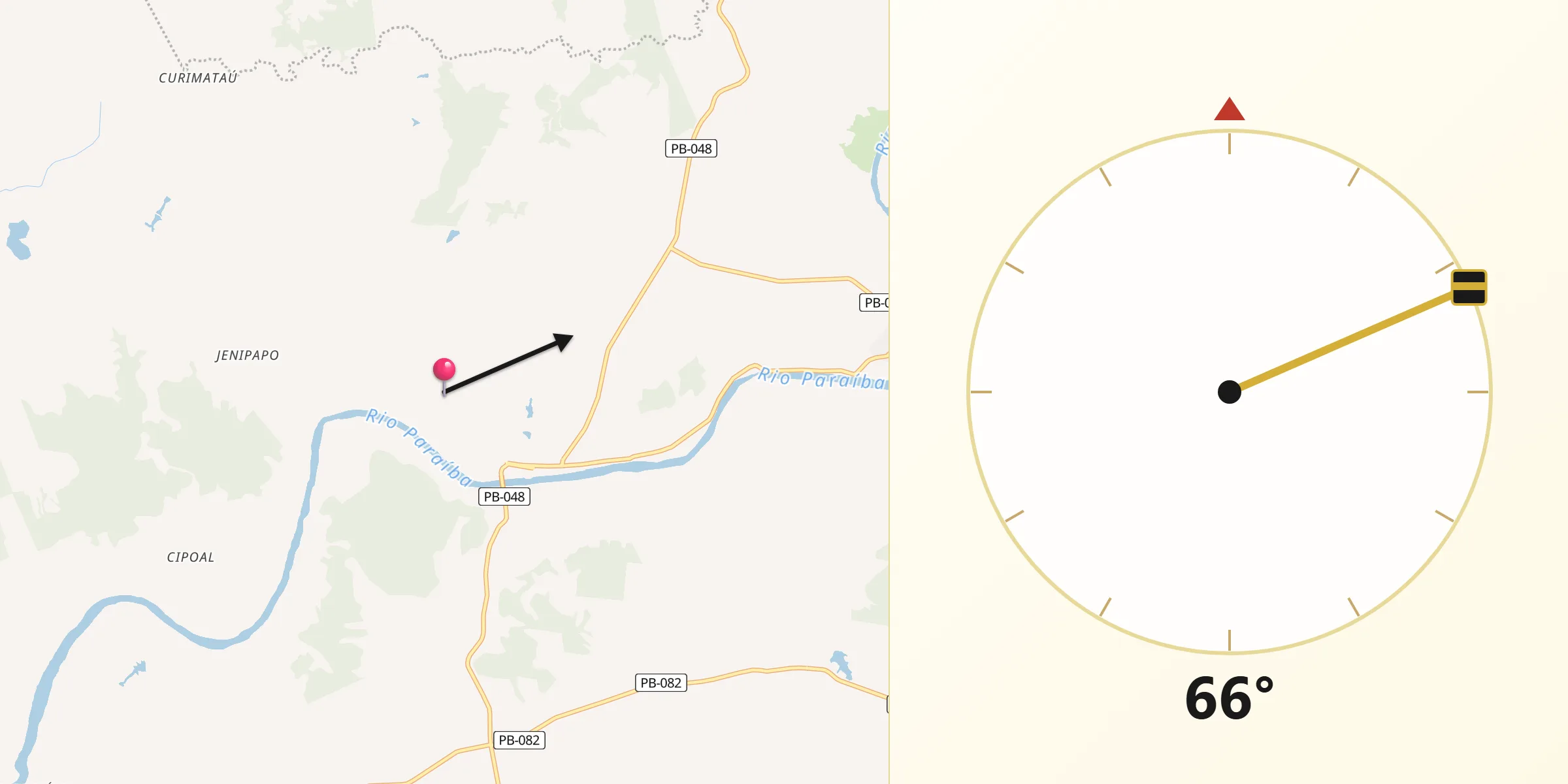 Direção da Qibla a partir de Pilar
