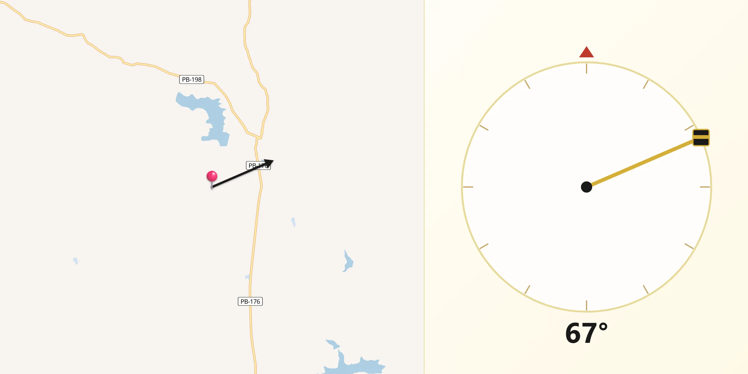 Direção da Qibla a partir de Gurjão