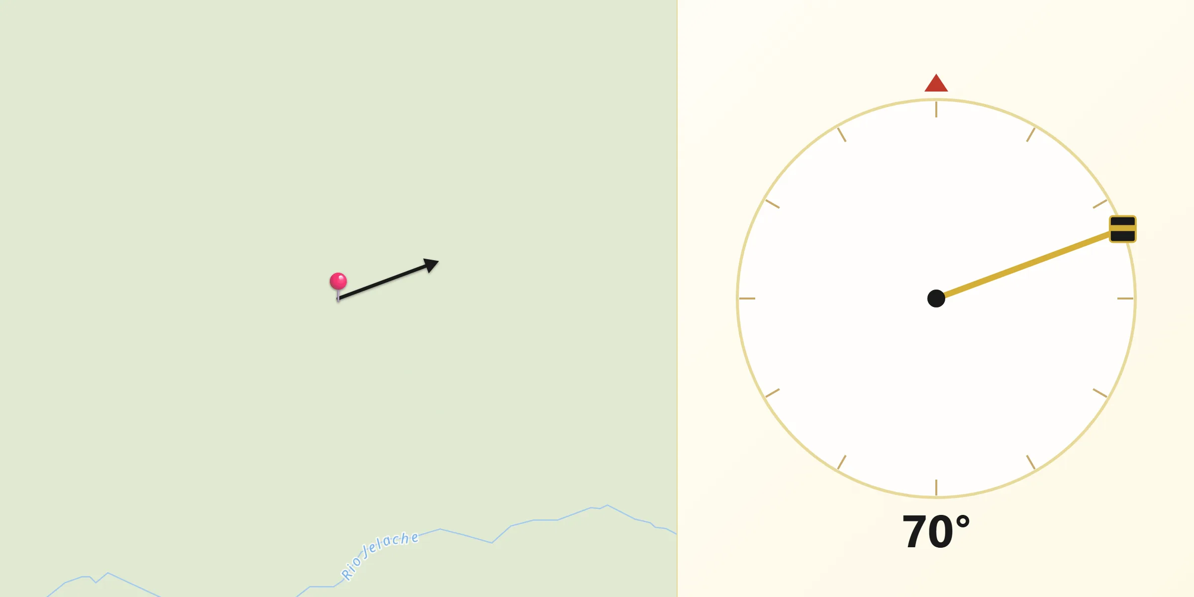 Dirección de la Qibla desde Provincia de Mariscal Cáceres
