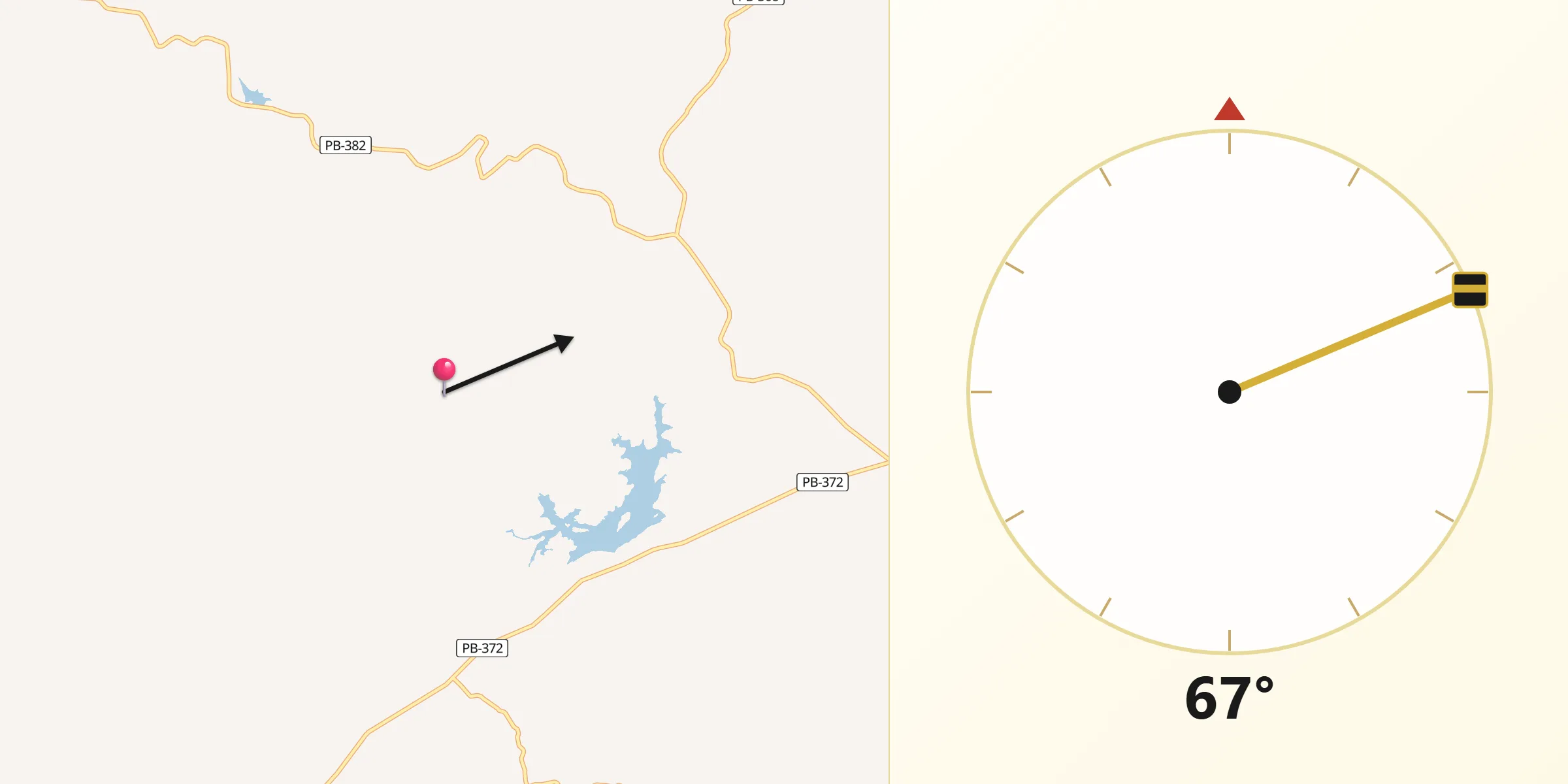 Direção da Qibla a partir de Itaporanga