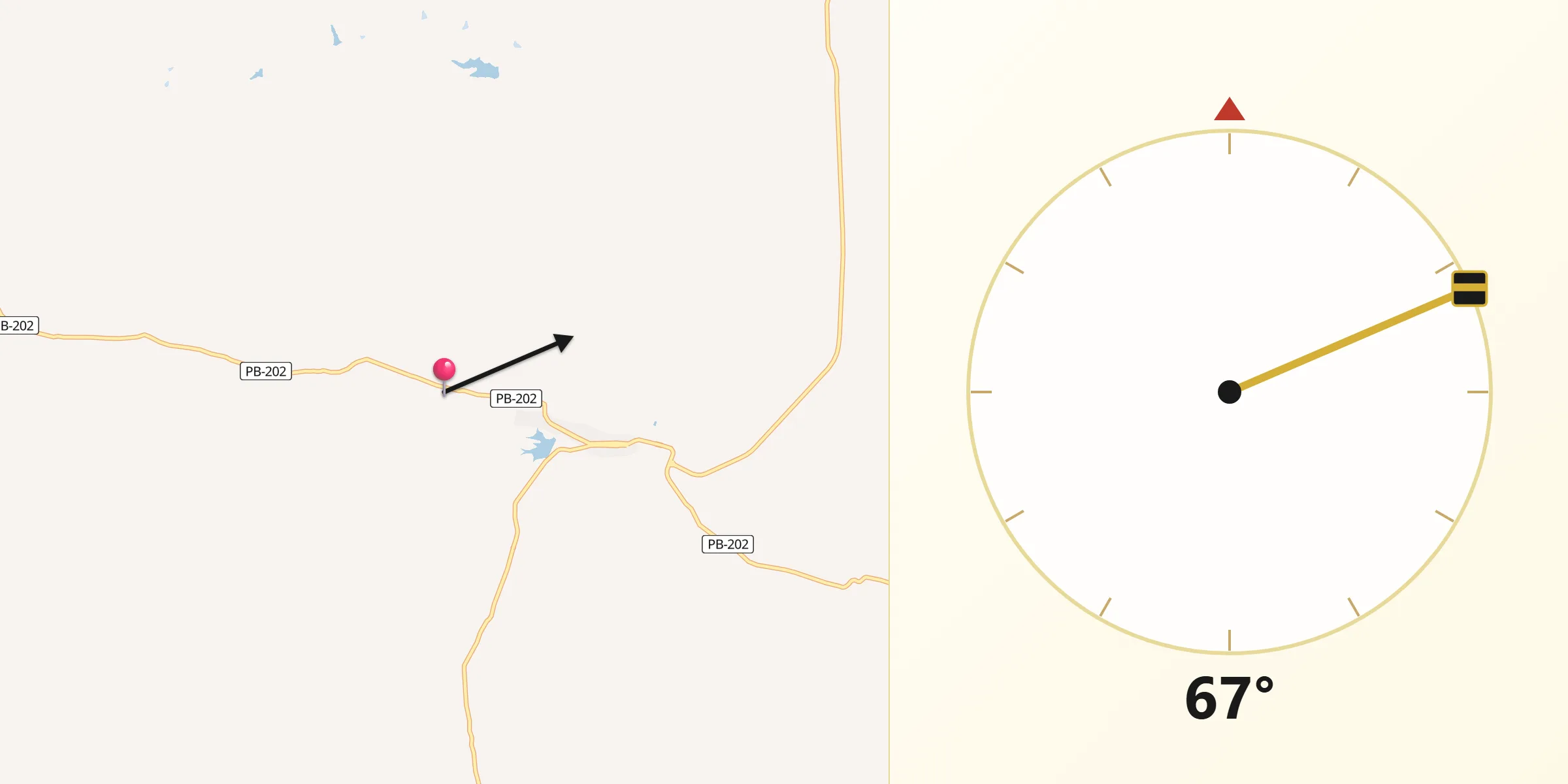 Direção da Qibla a partir de Parari
