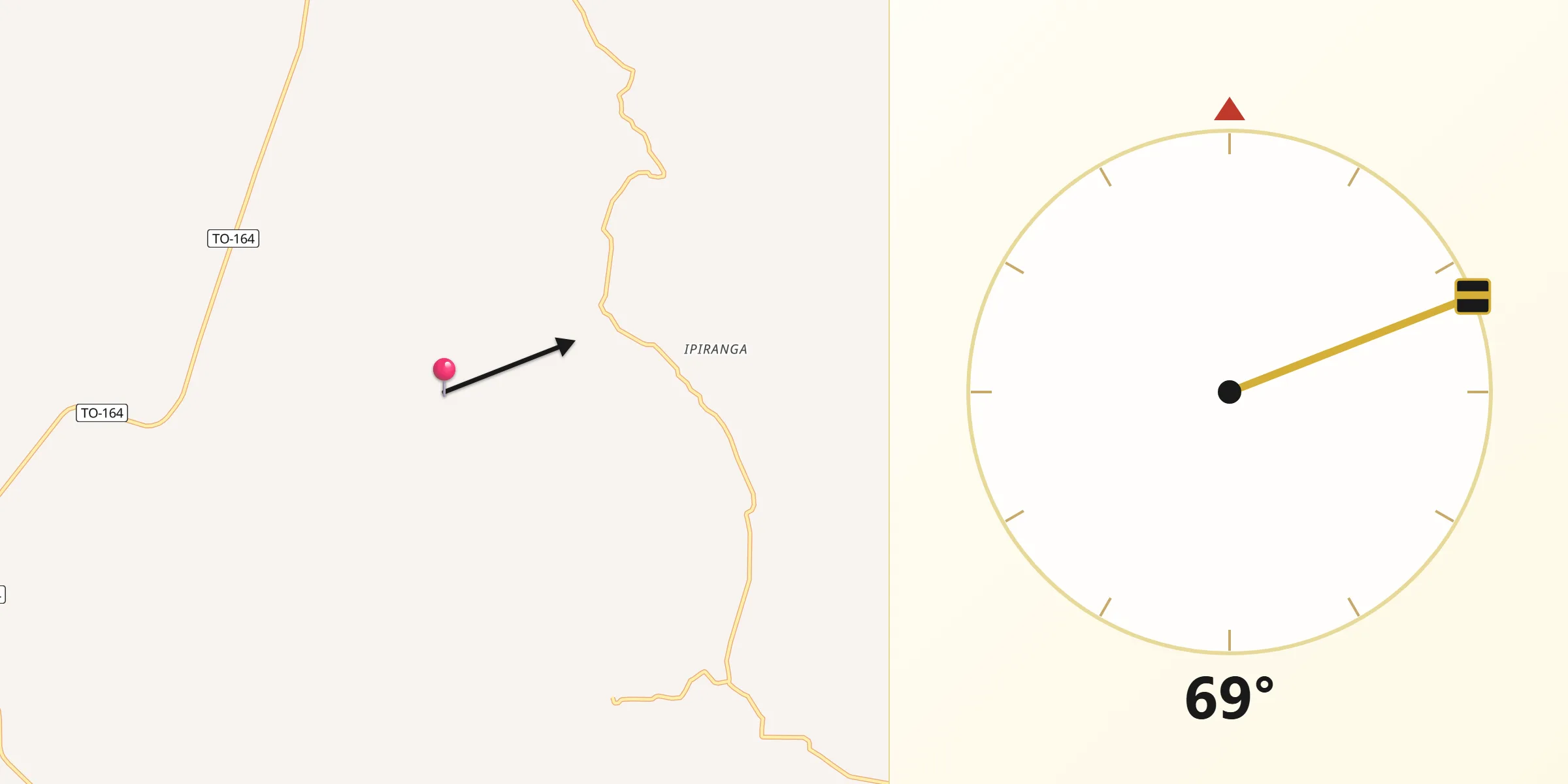 Direção da Qibla a partir de Araguaína