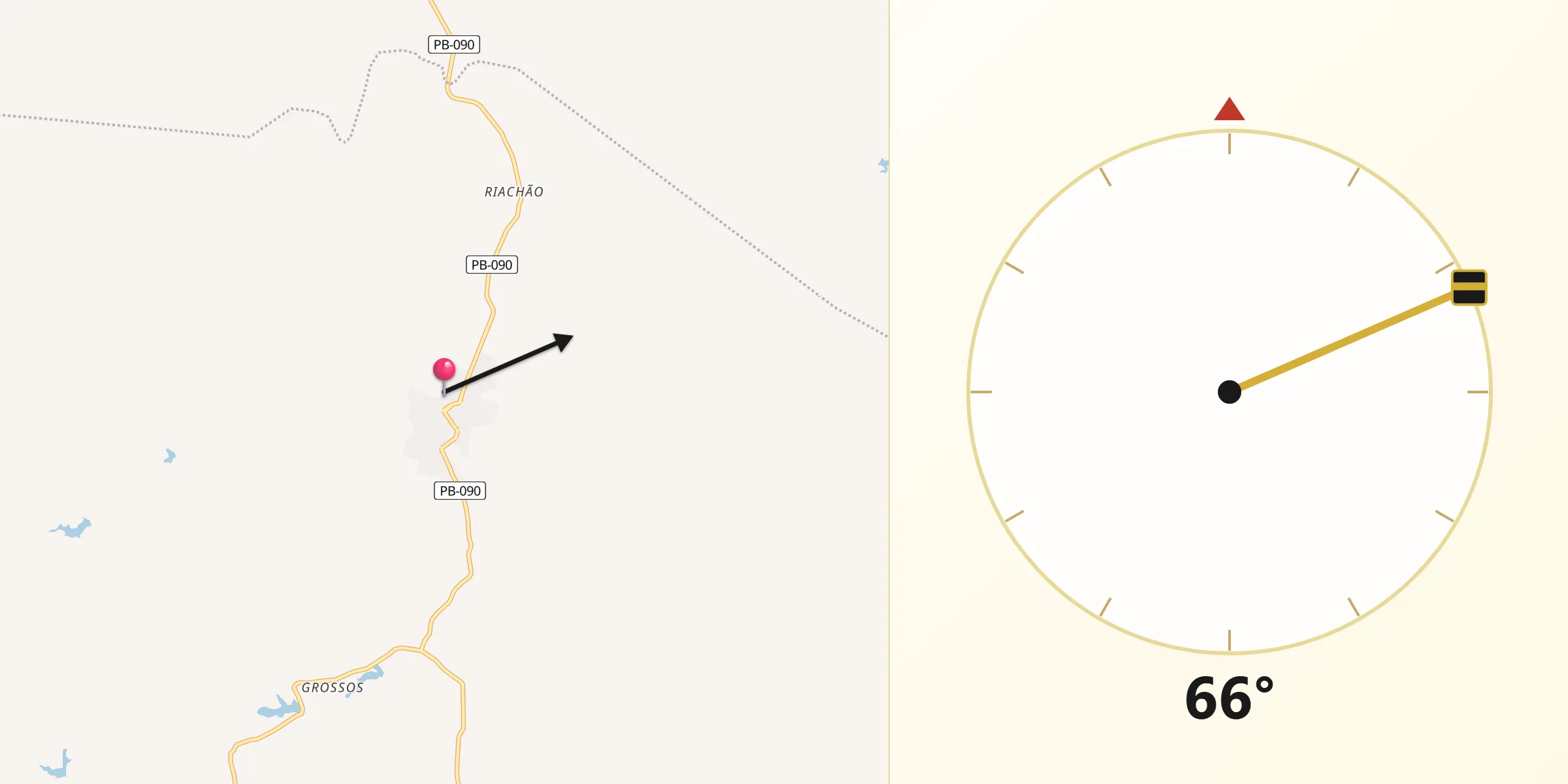 Direção da Qibla a partir de Itatuba