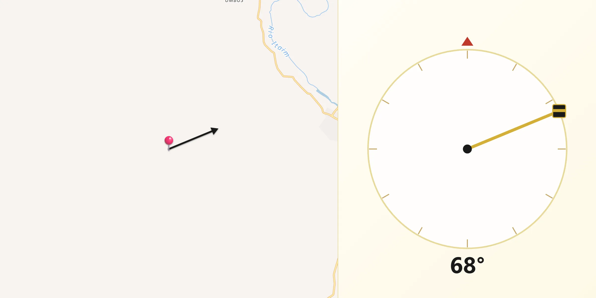 Direção da Qibla a partir de Itainópolis